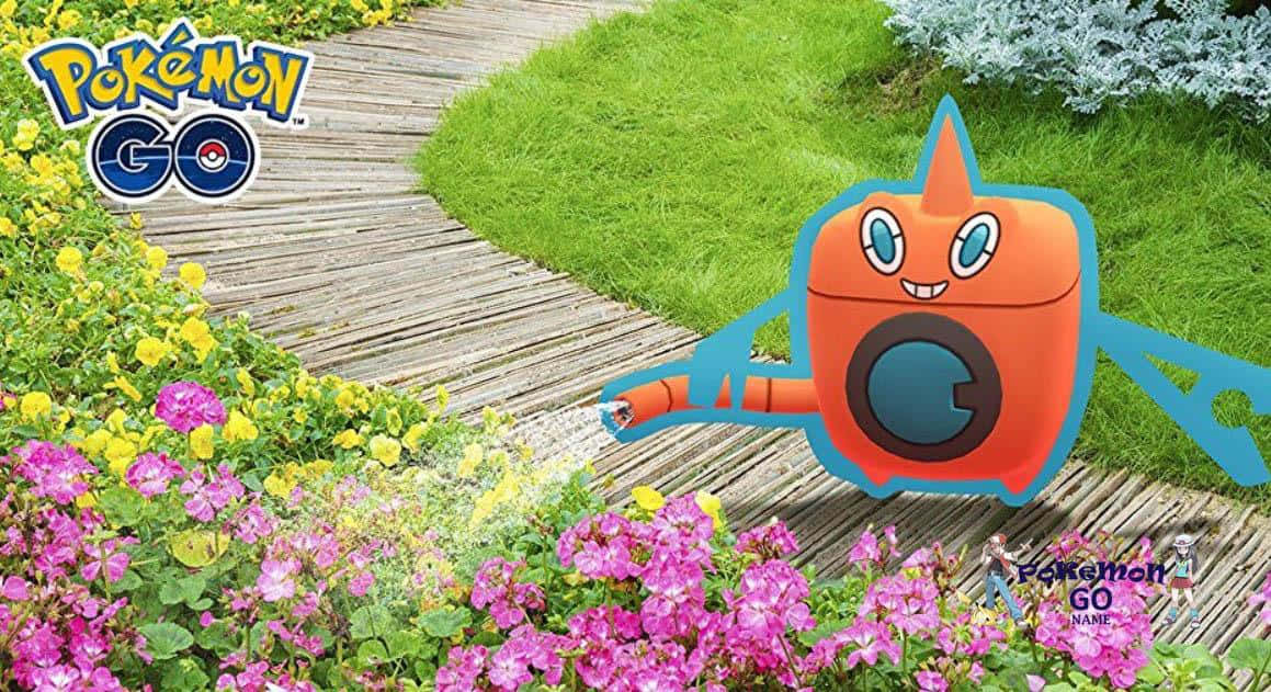 Rotom, orange, blue accents, SD Desktop Wallpaper
