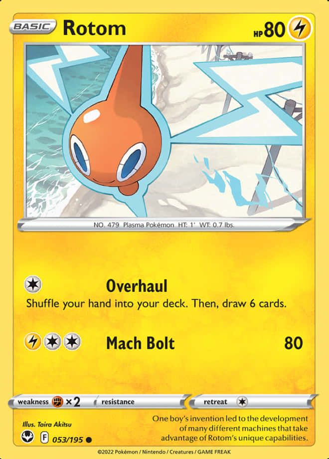 Rotom, yellow, orange bulbous head, SD Phone Wallpaper