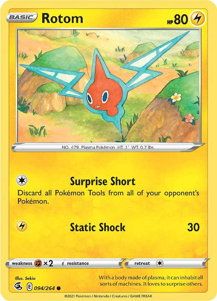 Rotom, red and blue plasma, lightning-shaped wings, SD Phone Wallpaper