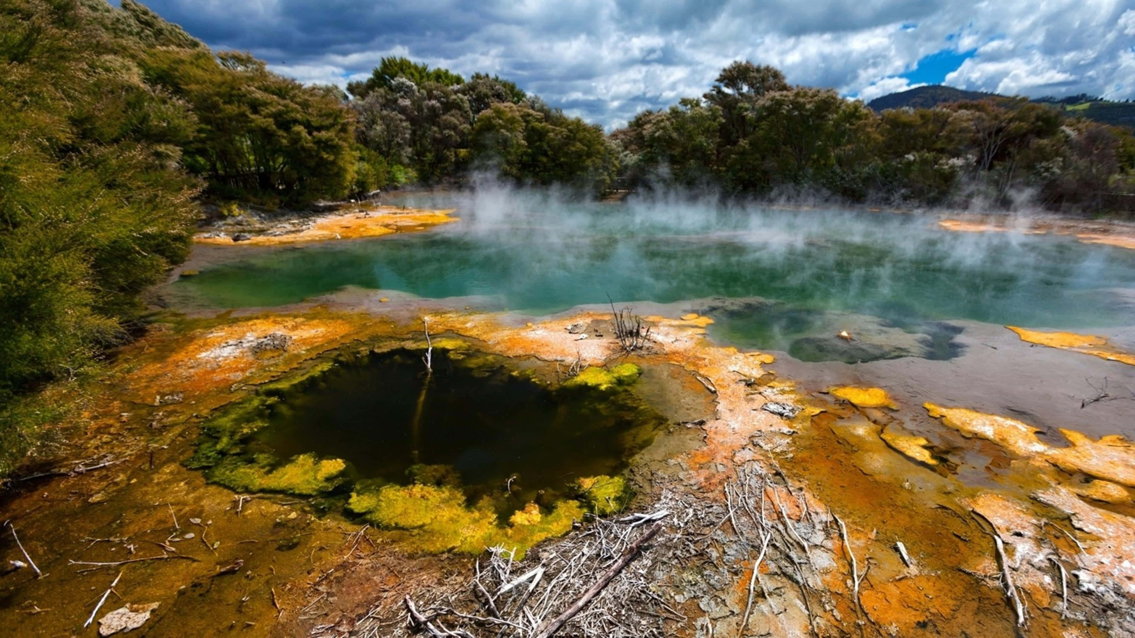 Rotorua, geothermal pool, turquoise, 4K Desktop Wallpaper
