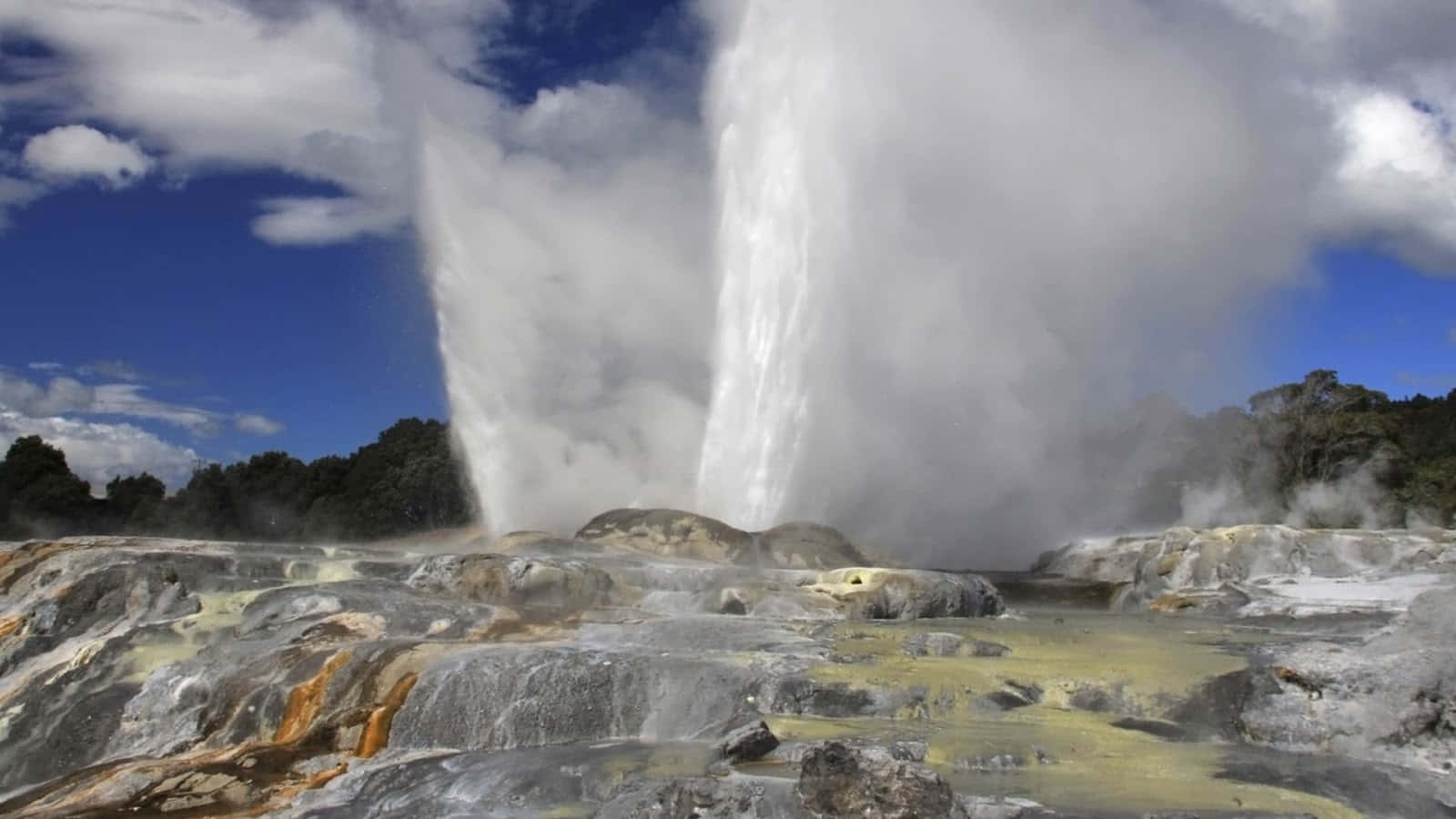 Rotorua, geothermal geyser, eruption, HD Desktop Wallpaper