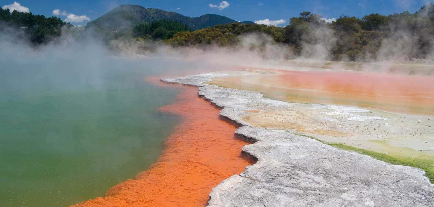 Rotorua, geothermal waters, mineral-rich terraces, HD Desktop Wallpaper