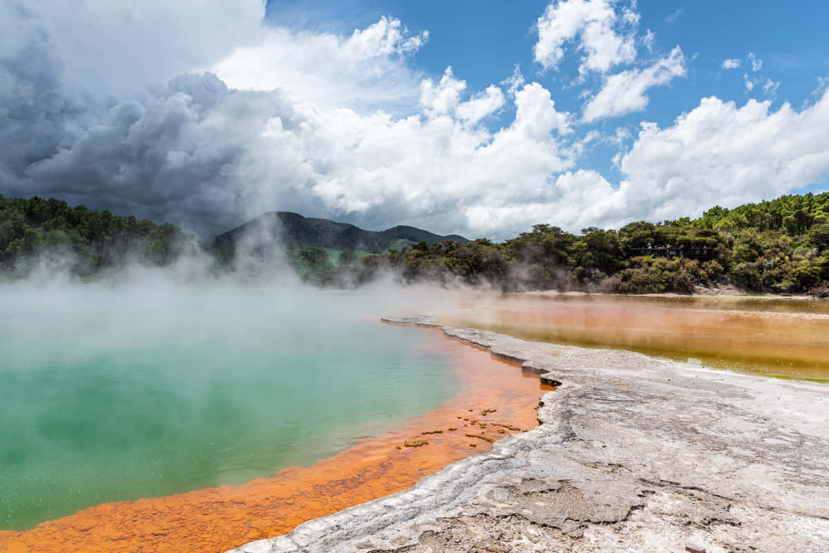 Rotorua, geothermal pool, turquoise, SD Desktop Wallpaper