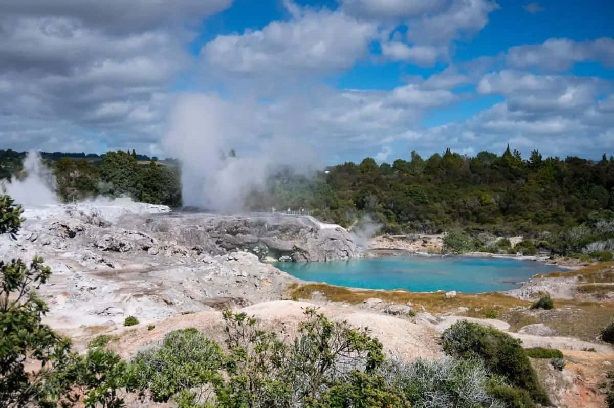 Rotorua, geothermal pool, turquoise, SD Desktop Wallpaper