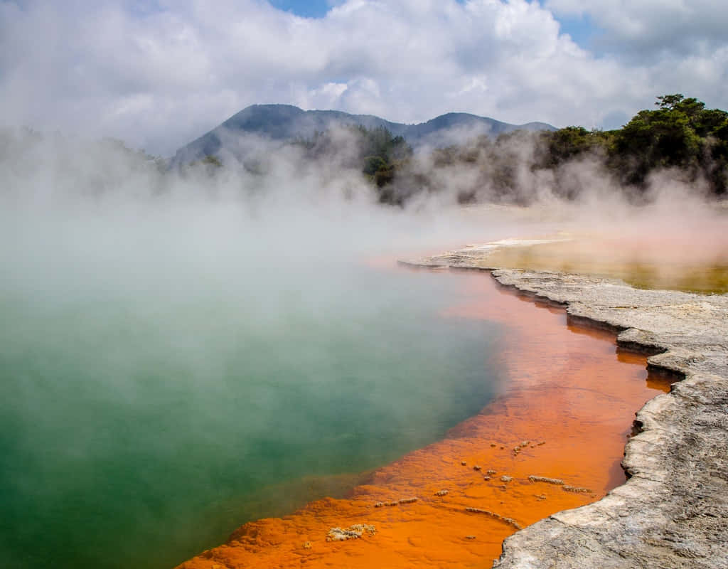Rotorua, geothermal pool, turquoise, SD Desktop Wallpaper
