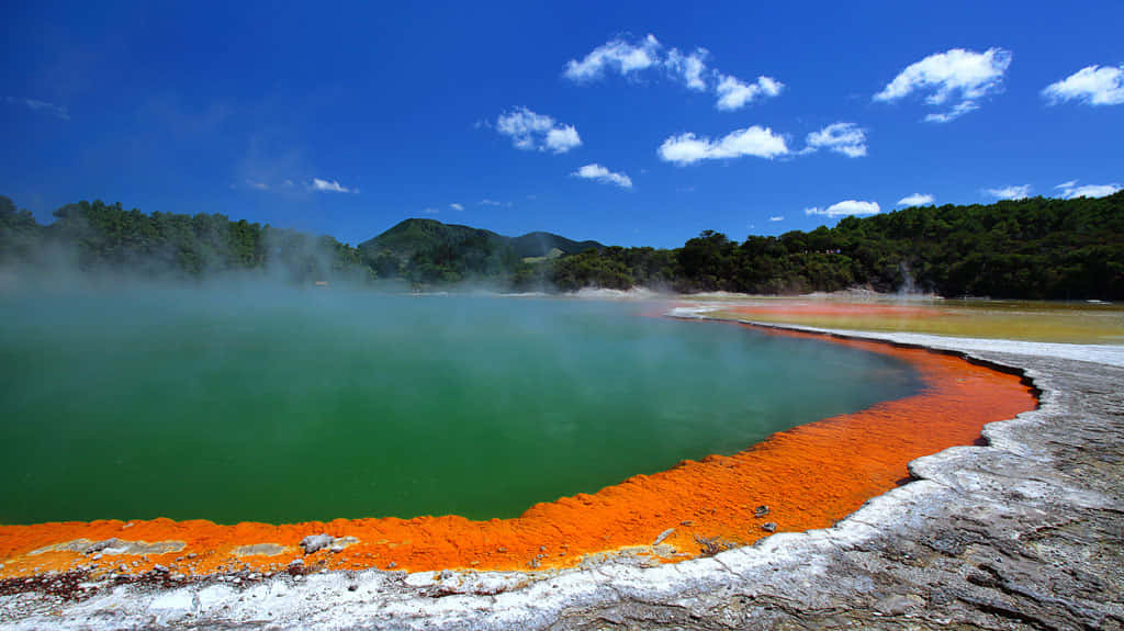Rotorua, geothermal lake, emerald geothermal lake, SD Desktop Wallpaper