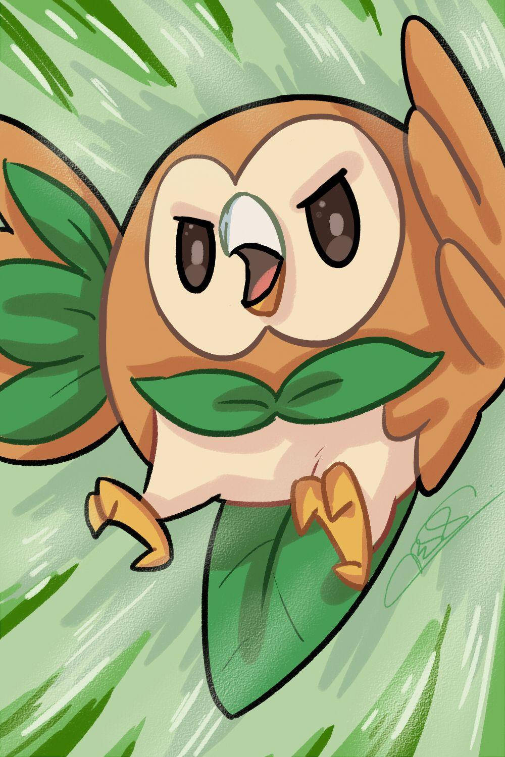 Rowlet, leaf wings, leaf-tipped feet, HD Phone Wallpaper