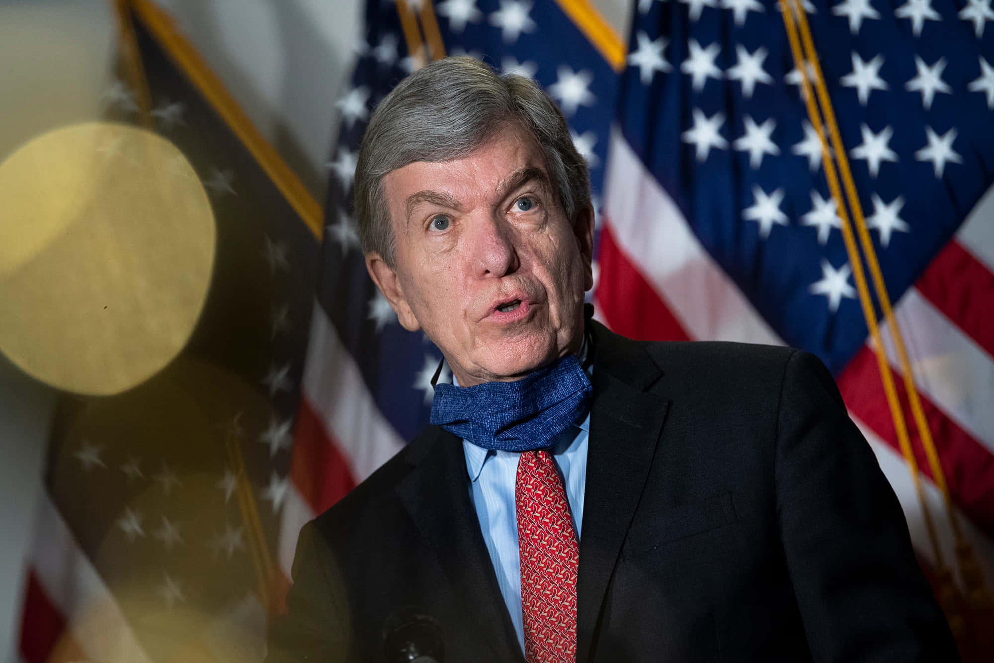 Roy Blunt, blue face mask, suit, Full HD Desktop Wallpaper