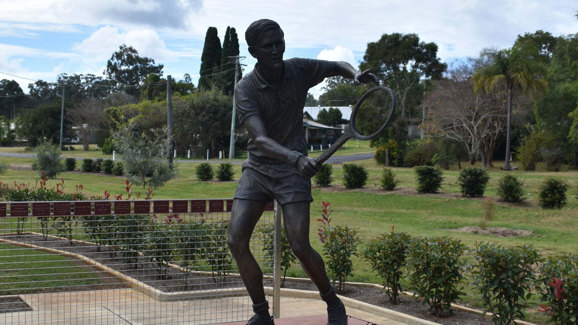 Roy Emerson, black statue, bronze statue, Full HD Desktop Wallpaper