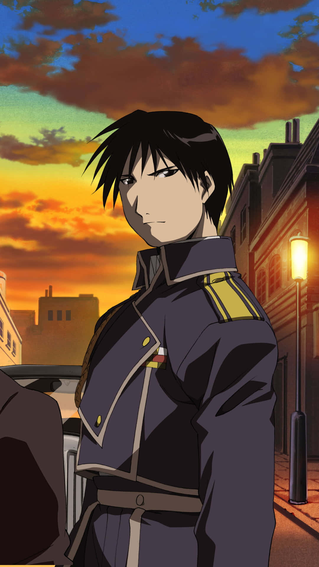 Roy Mustang, anime soldier, dark uniform, Full HD Phone Wallpaper