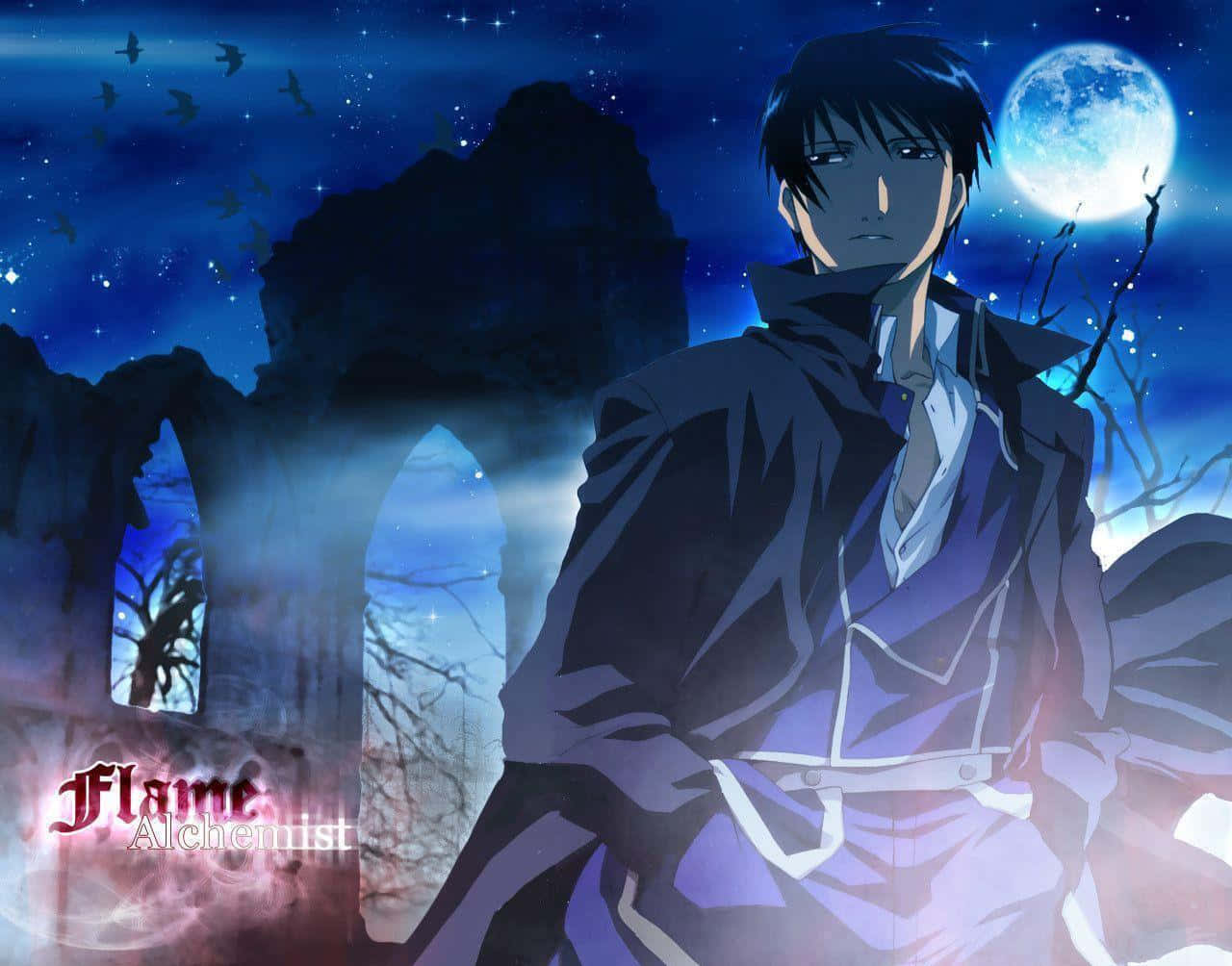 Roy Mustang, flames, ancient ruins, HD Desktop Wallpaper