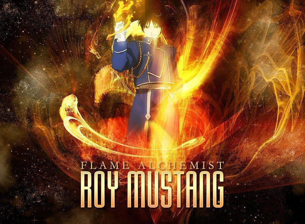 Roy Mustang, flame alchemy, swirling flames, SD Desktop Wallpaper