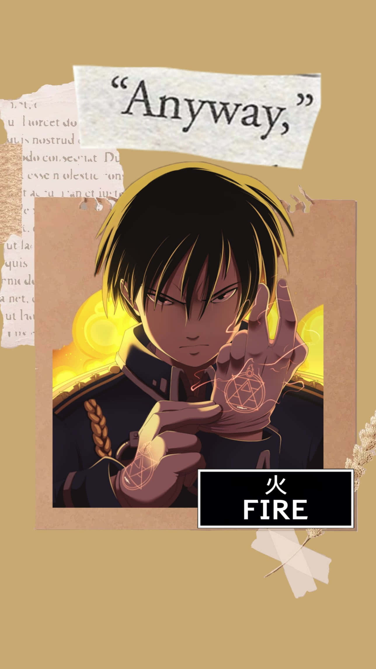 Roy Mustang, flames of alchemy, dark hair, Full HD Phone Wallpaper
