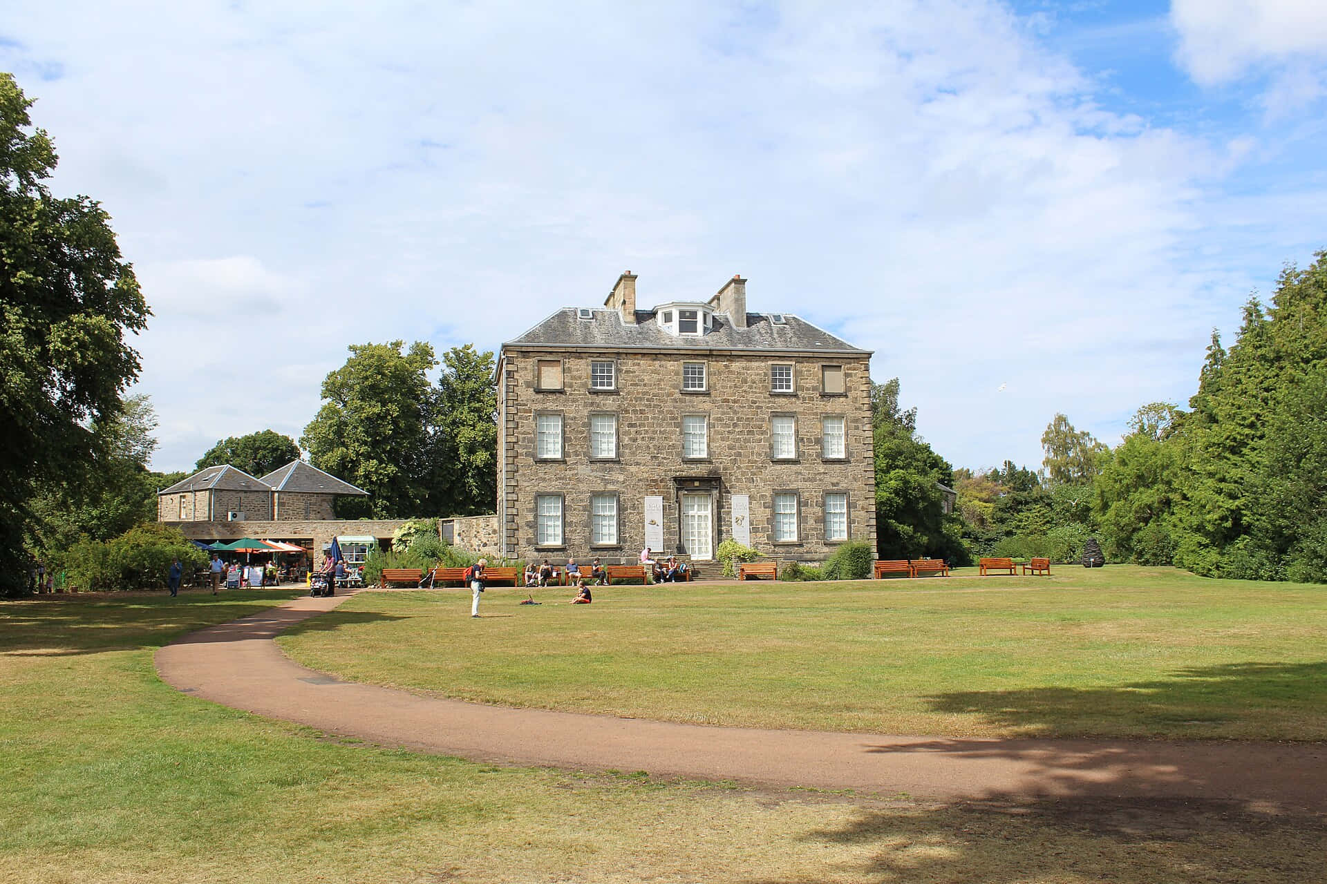 Royal Botanic Garden Edinburgh, historic building, stone mansion, Full HD Desktop Wallpaper