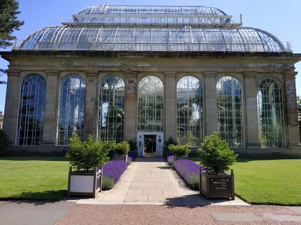 Royal Botanic Garden Edinburgh, glasshouse, glass dome, SD Desktop Wallpaper