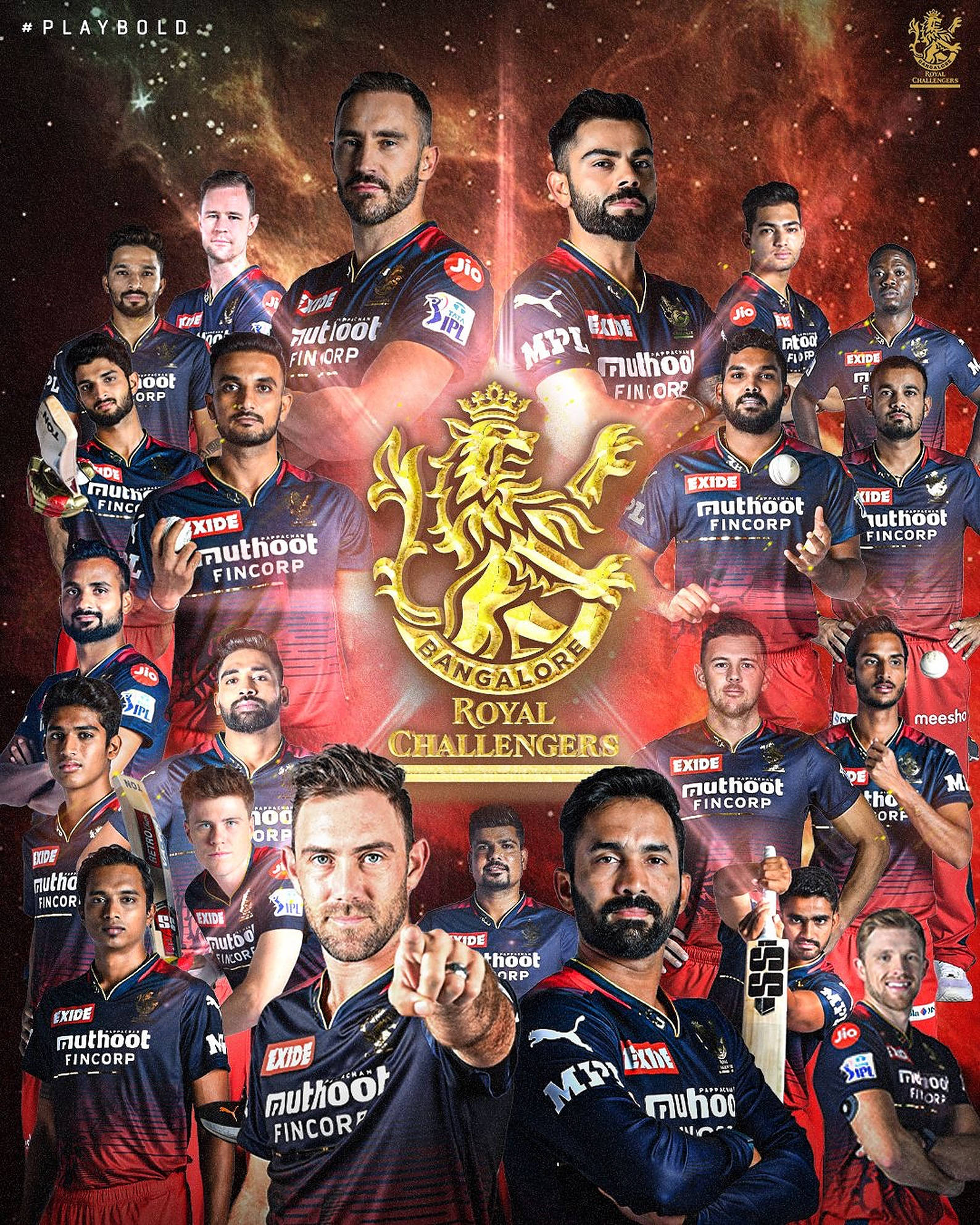 Royal Challengers Bangalore, cricket players, team jerseys, Full HD Phone Wallpaper