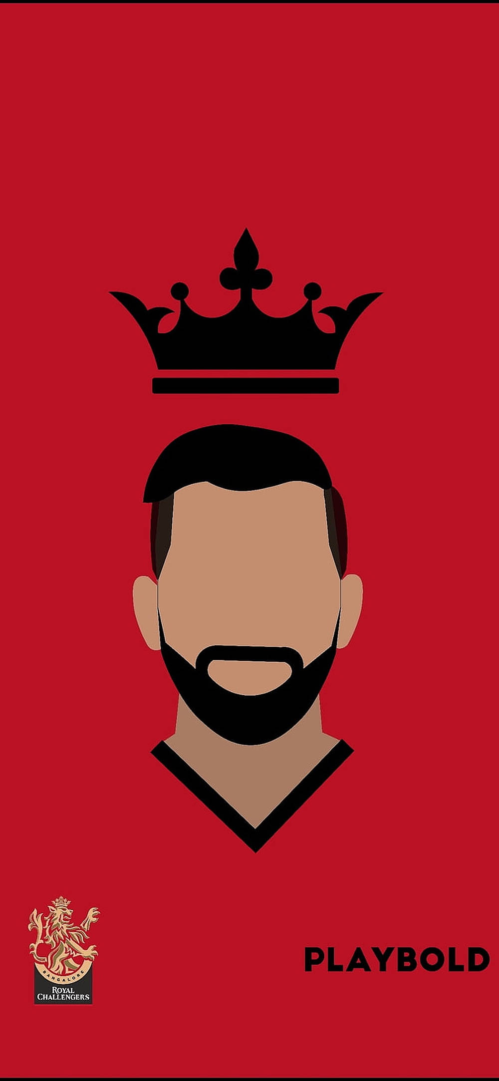 Royal Challengers Bangalore, bearded man, crown, Full HD Phone Wallpaper