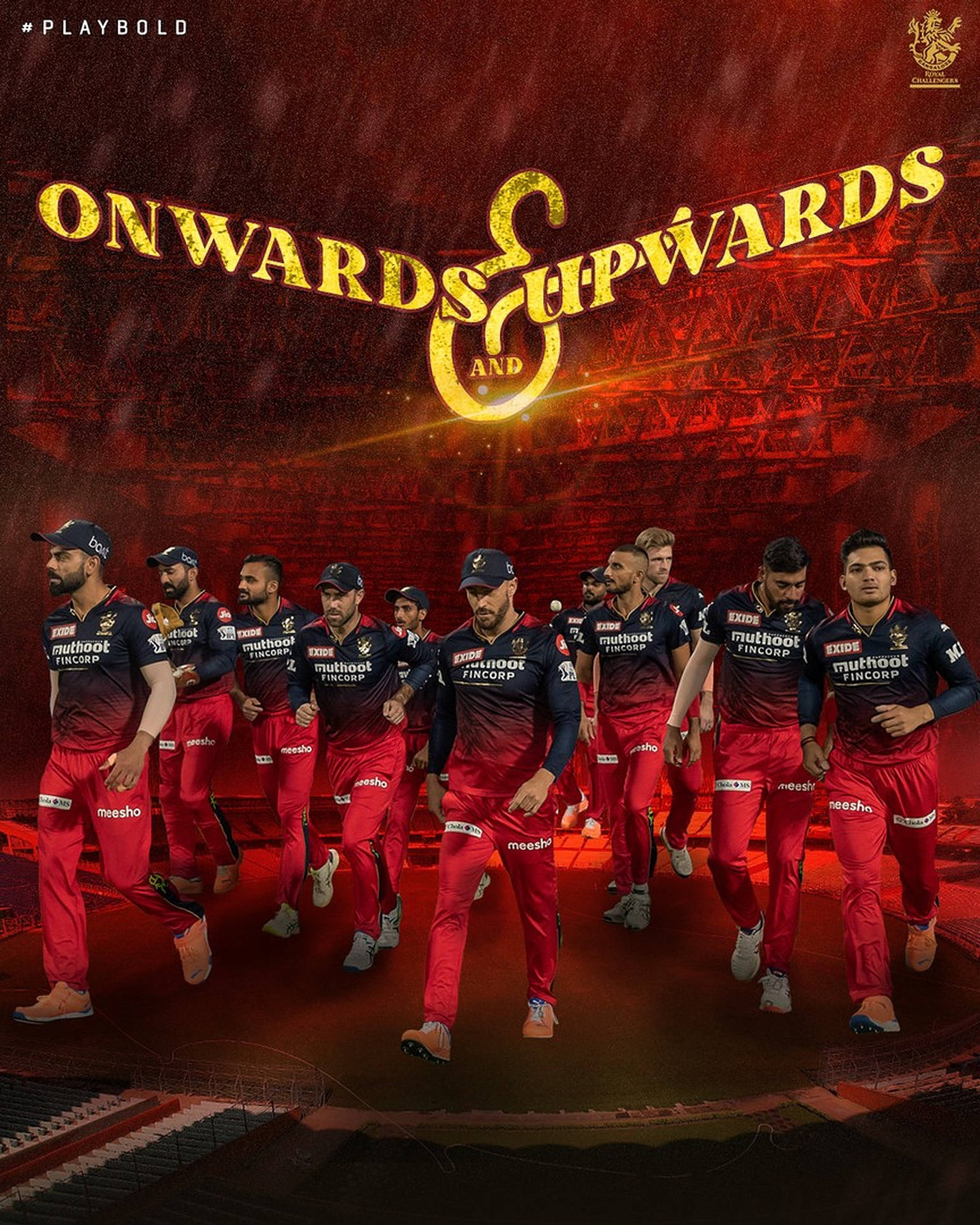 Royal Challengers Bangalore, red uniforms, stadium, Full HD Phone Wallpaper
