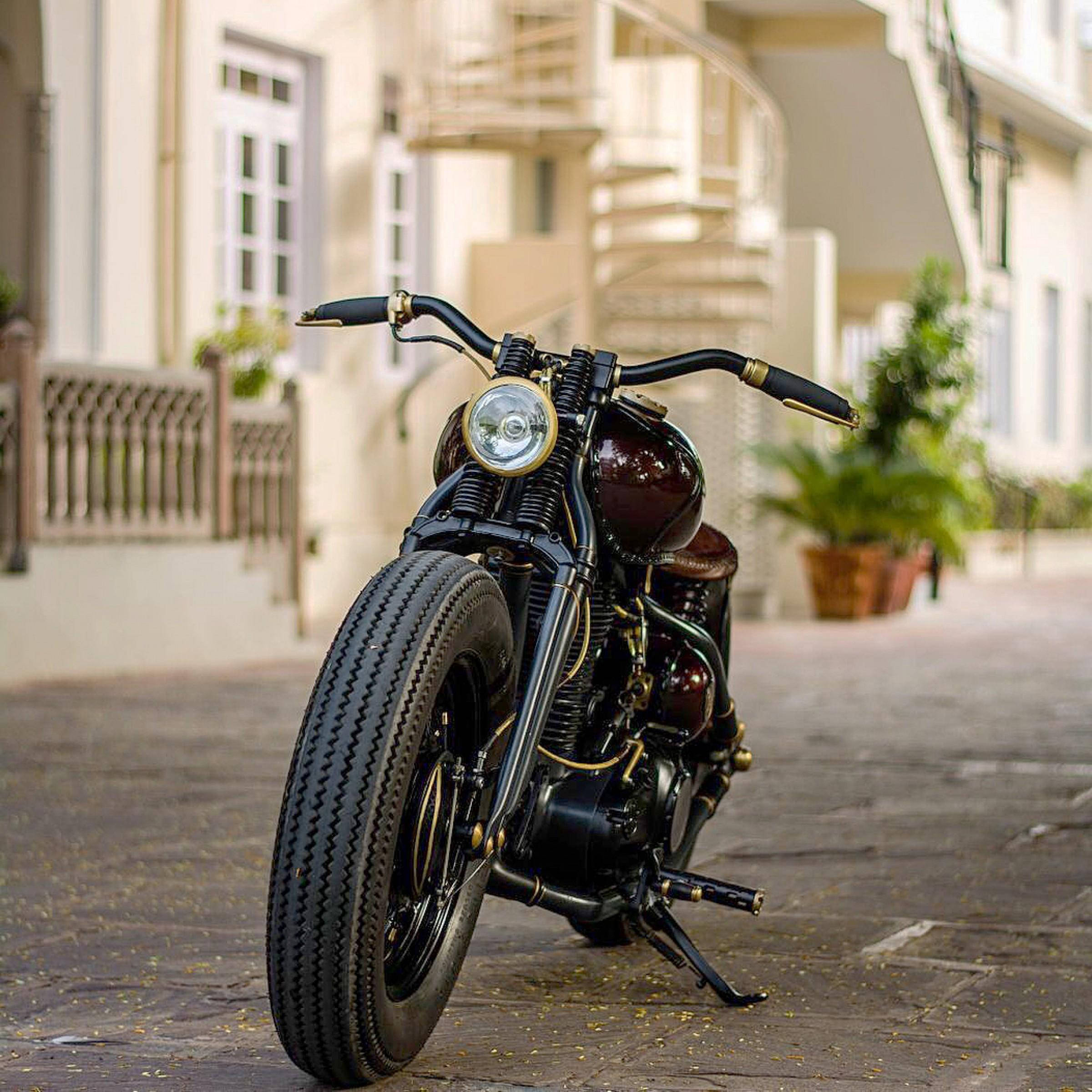 Royal Enfield HD, maroon, gold accents, Full HD Desktop Wallpaper