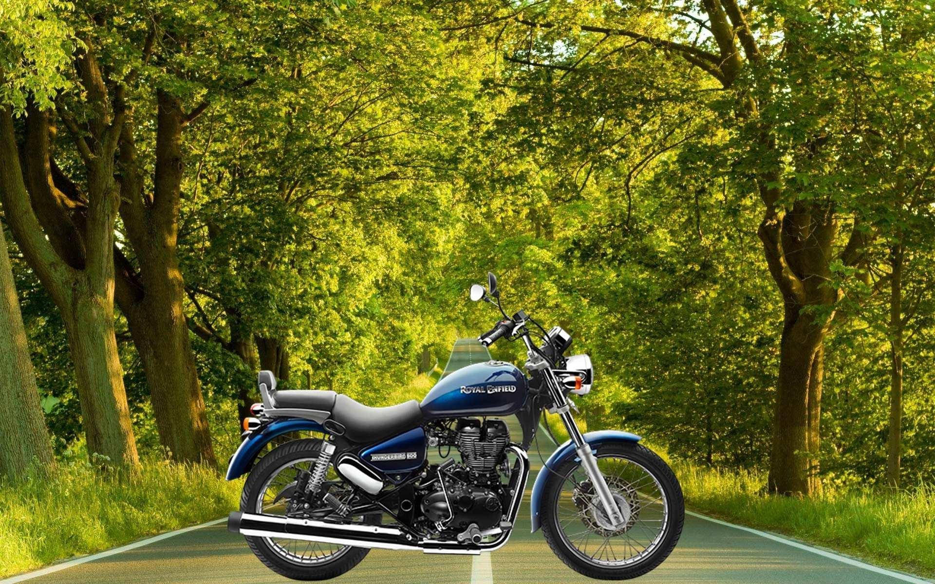 Royal Enfield HD, blue, sunlit, Full HD Desktop Wallpaper