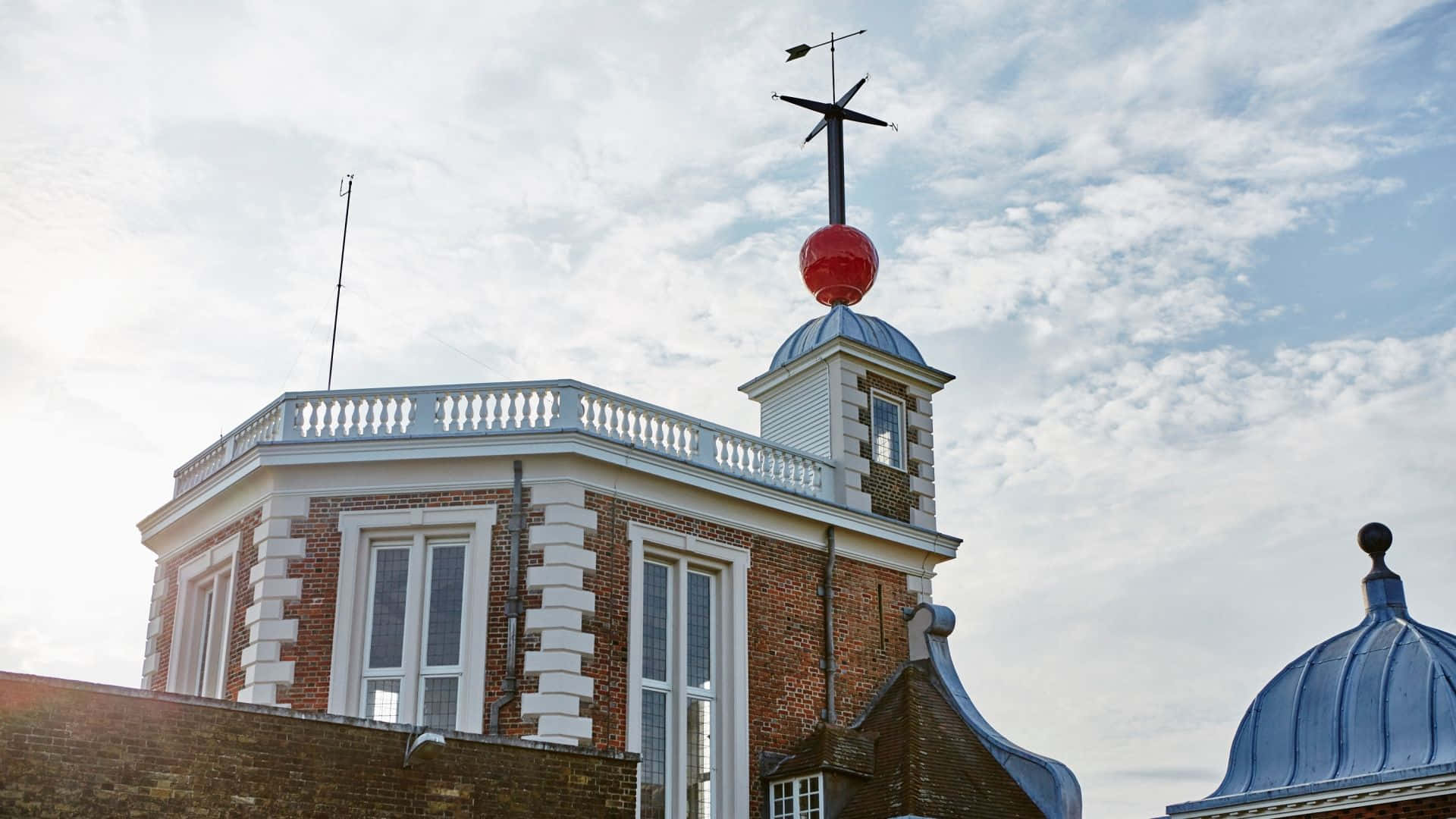 Royal Observatory, blue dome, white balustrade, Full HD Desktop Wallpaper
