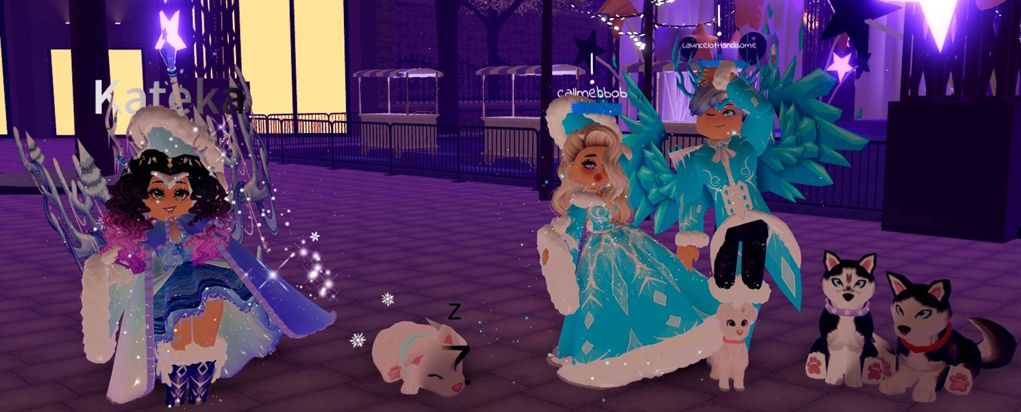 Royale High, New Year 2021, icy blue costumes, Full HD Desktop Wallpaper