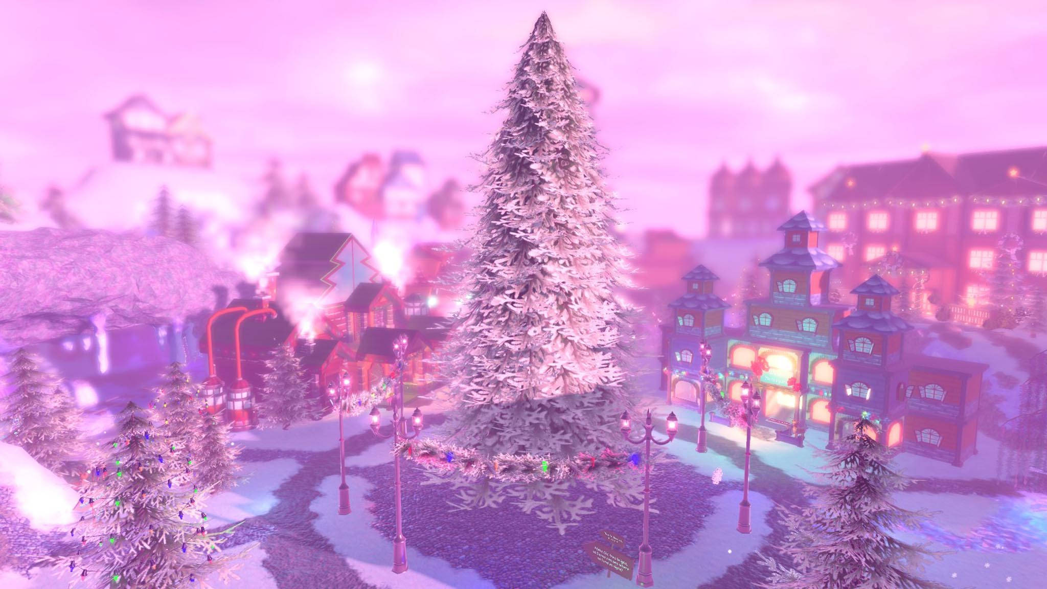 Royale High, snowglobe, Christmas tree, Full HD Desktop Wallpaper
