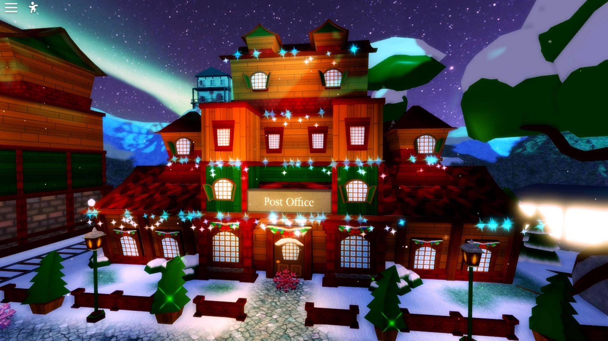 Royale High, post office, glowing string lights, Full HD Desktop Wallpaper