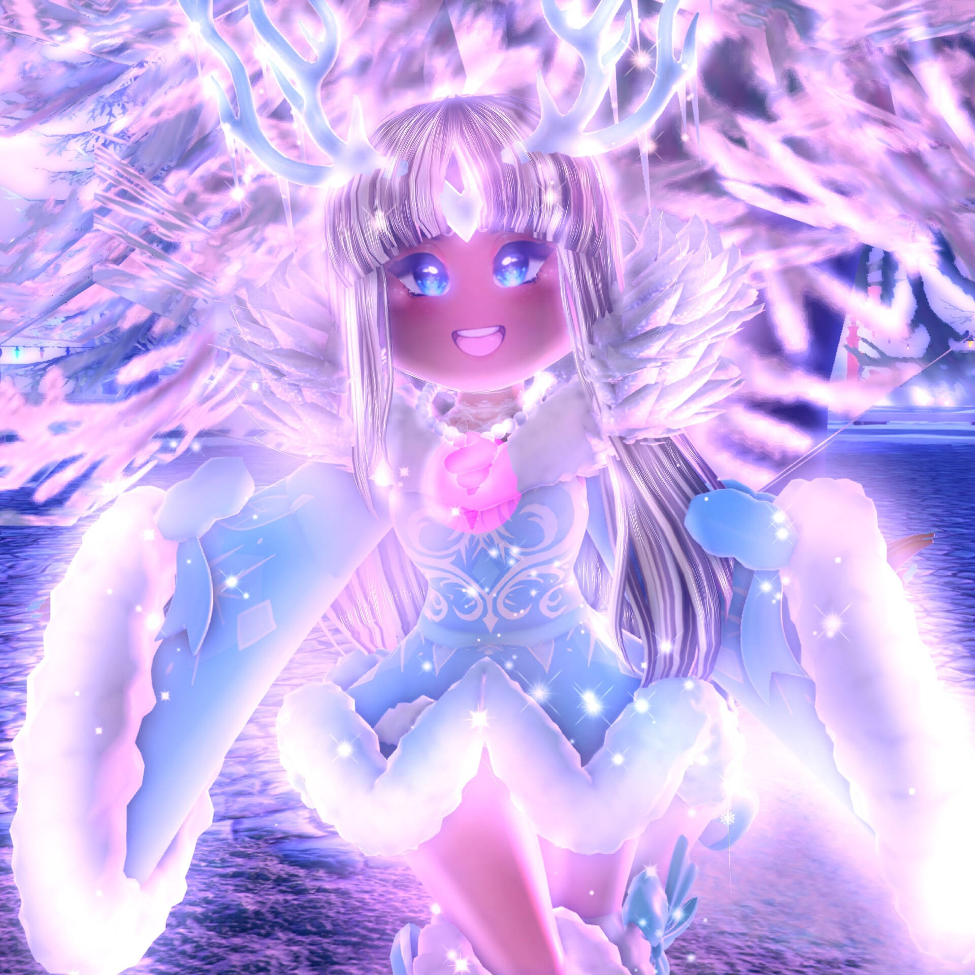 Royale High, anime girl, glowing antlers, Full HD Desktop Wallpaper