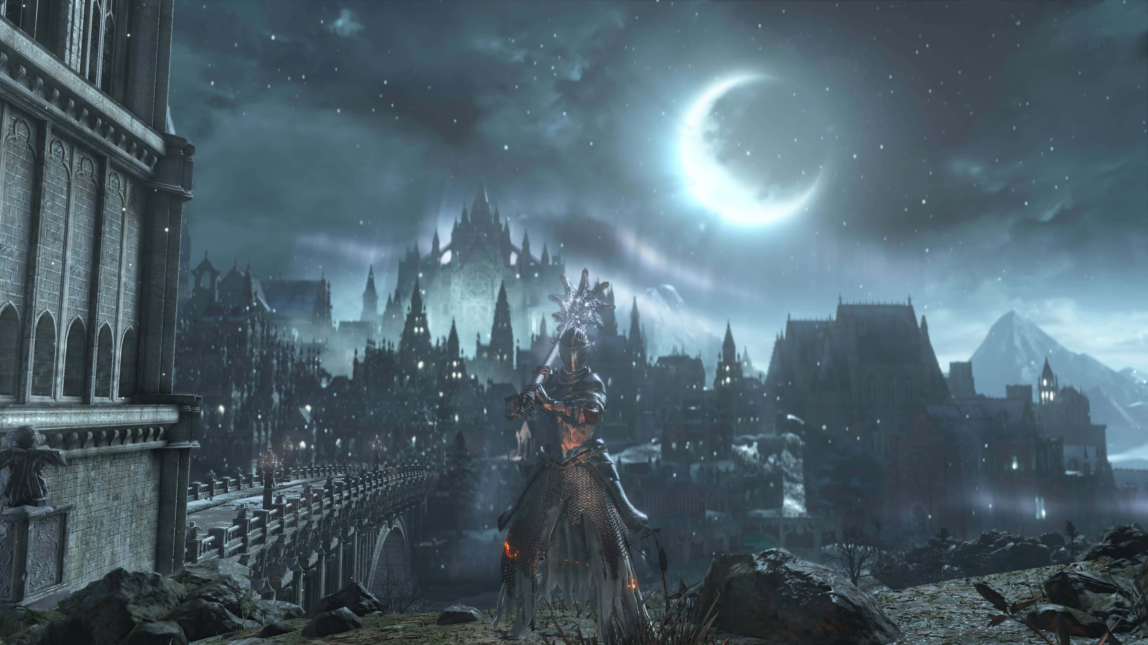 RPG Games, stone bridge, gothic city, 4K Desktop Wallpaper