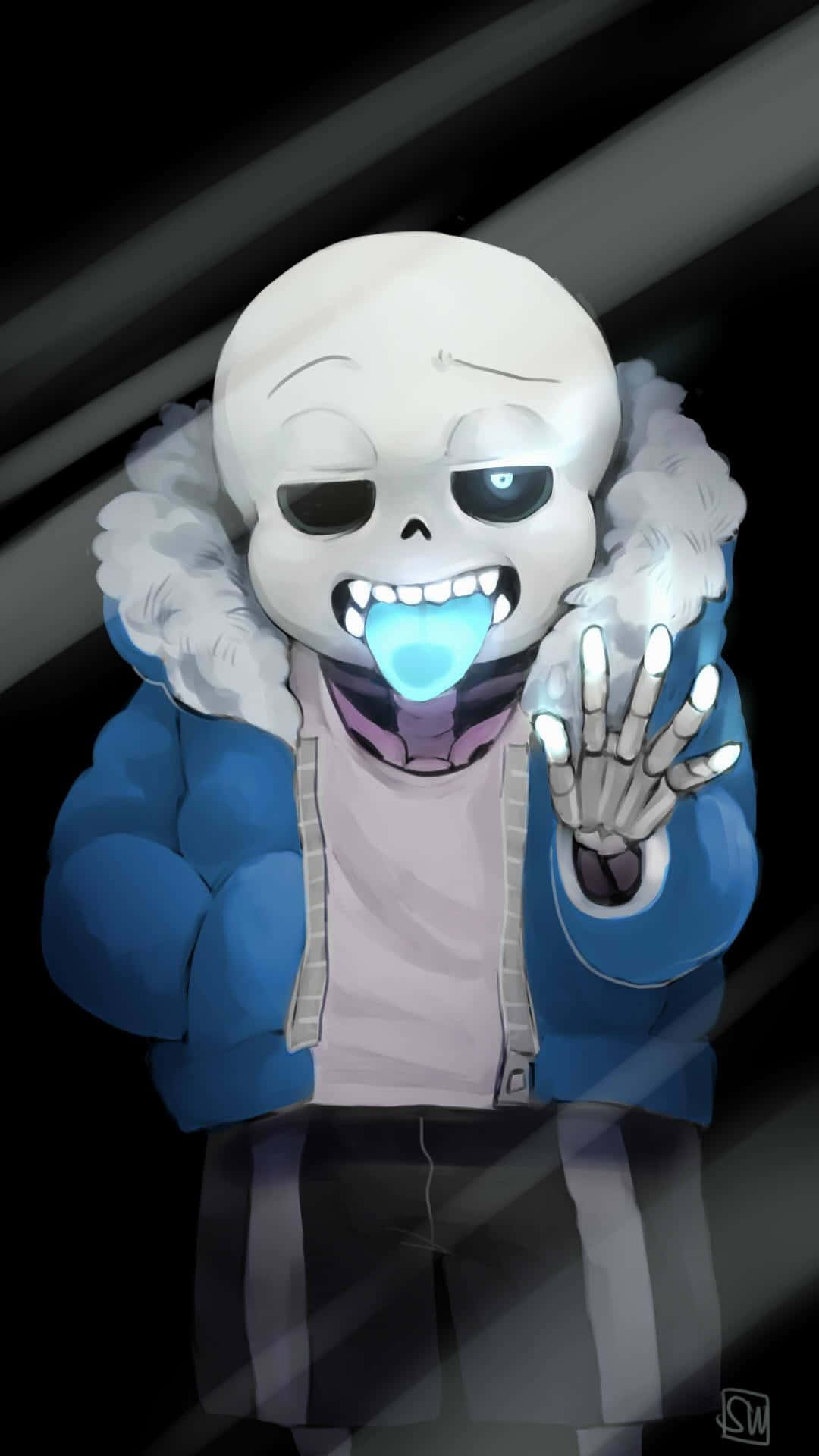undertale, sans, blue jacket, Full HD Phone Wallpaper