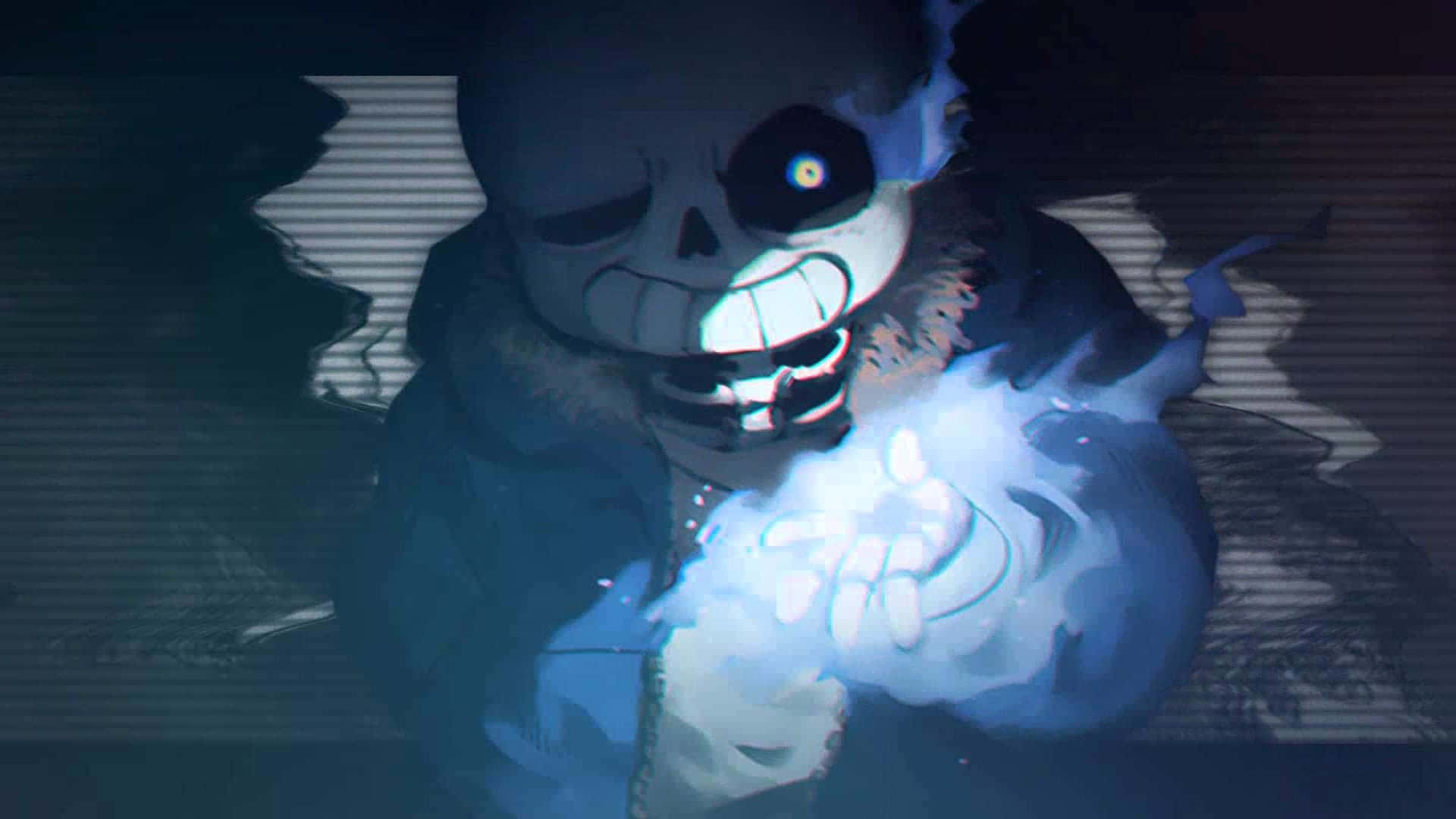 undertale, sans, glowing eye, Full HD Desktop Wallpaper