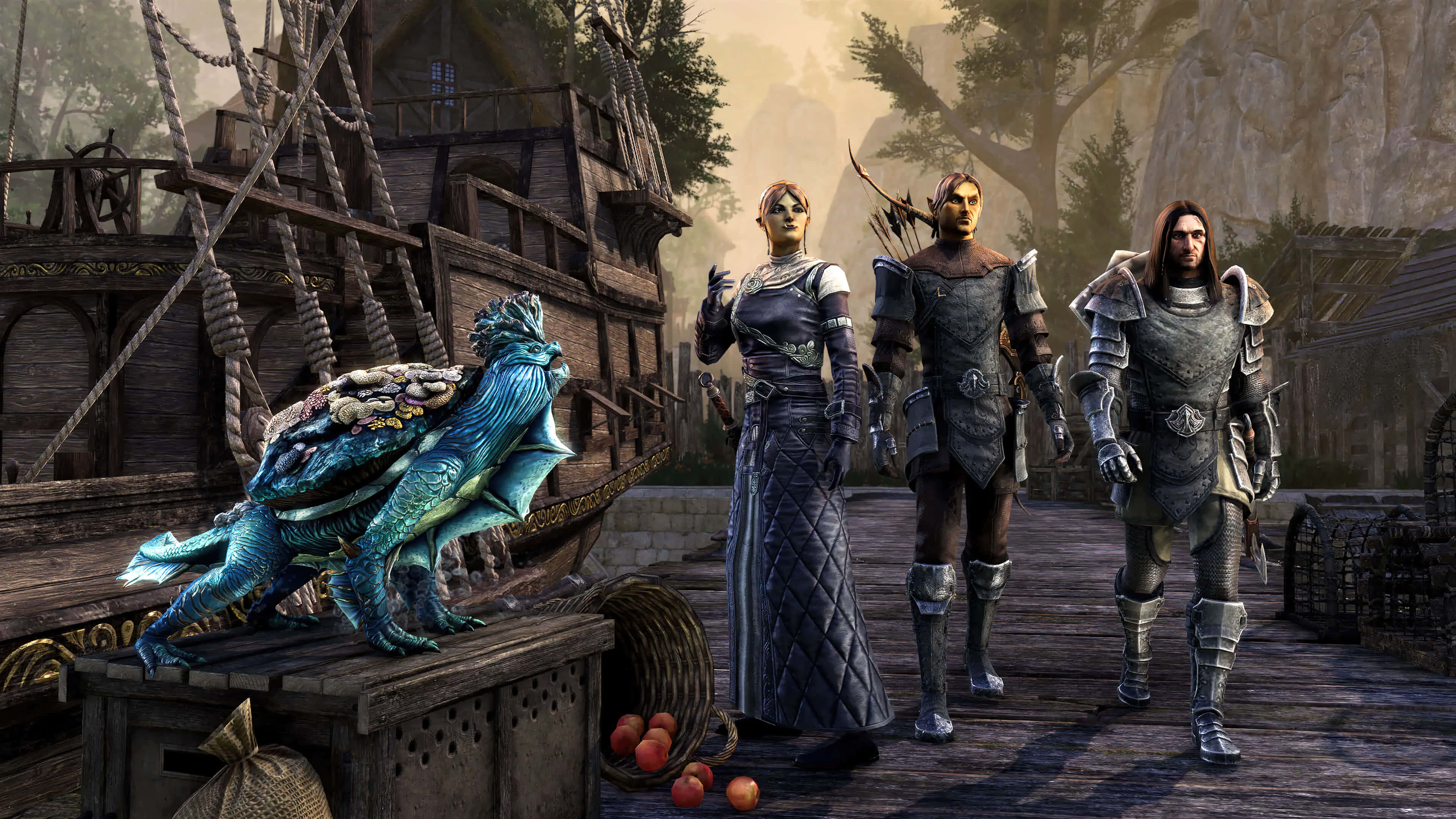 RPG, Warrior, three armored adventurers, 4K Desktop Wallpaper