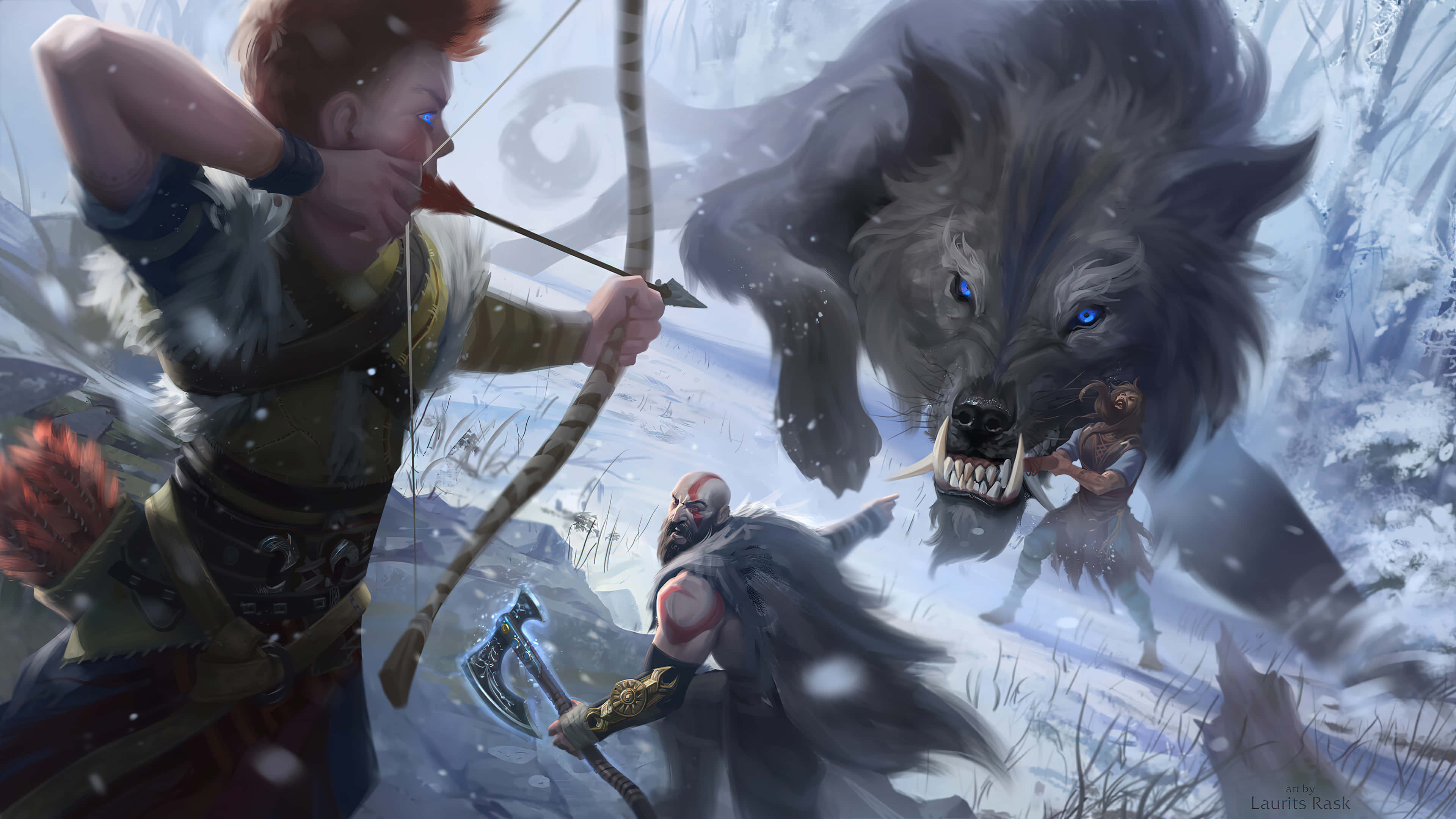 RPG, warrior, bow, 4K Desktop Wallpaper