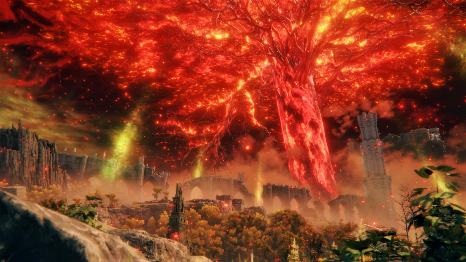 RPG, 1920 x 1080, fiery tree, Full HD Desktop Wallpaper