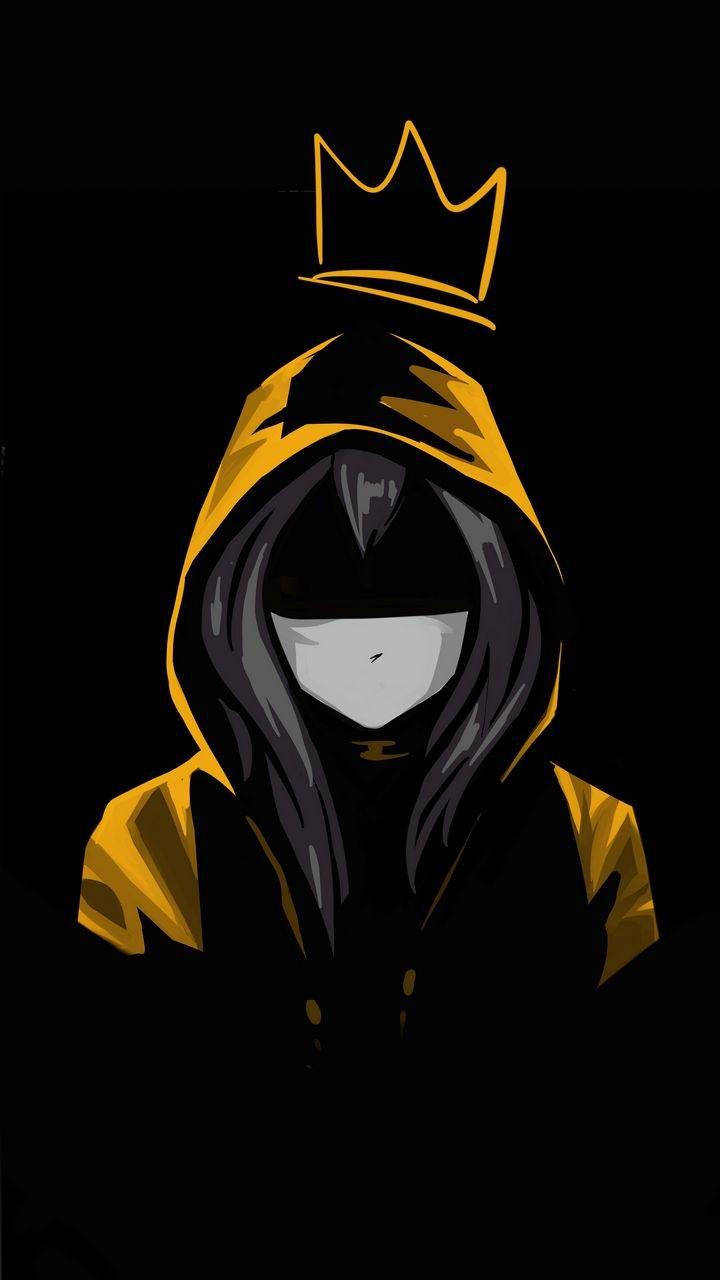 Rrq, glowing yellow crown, face mask, HD Phone Wallpaper