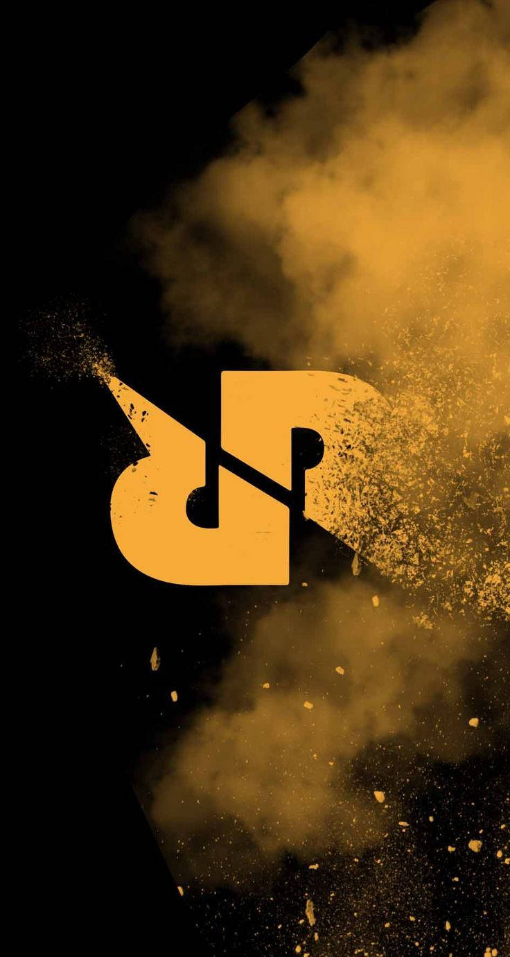 Rrq, golden logo, black background, HD Phone Wallpaper