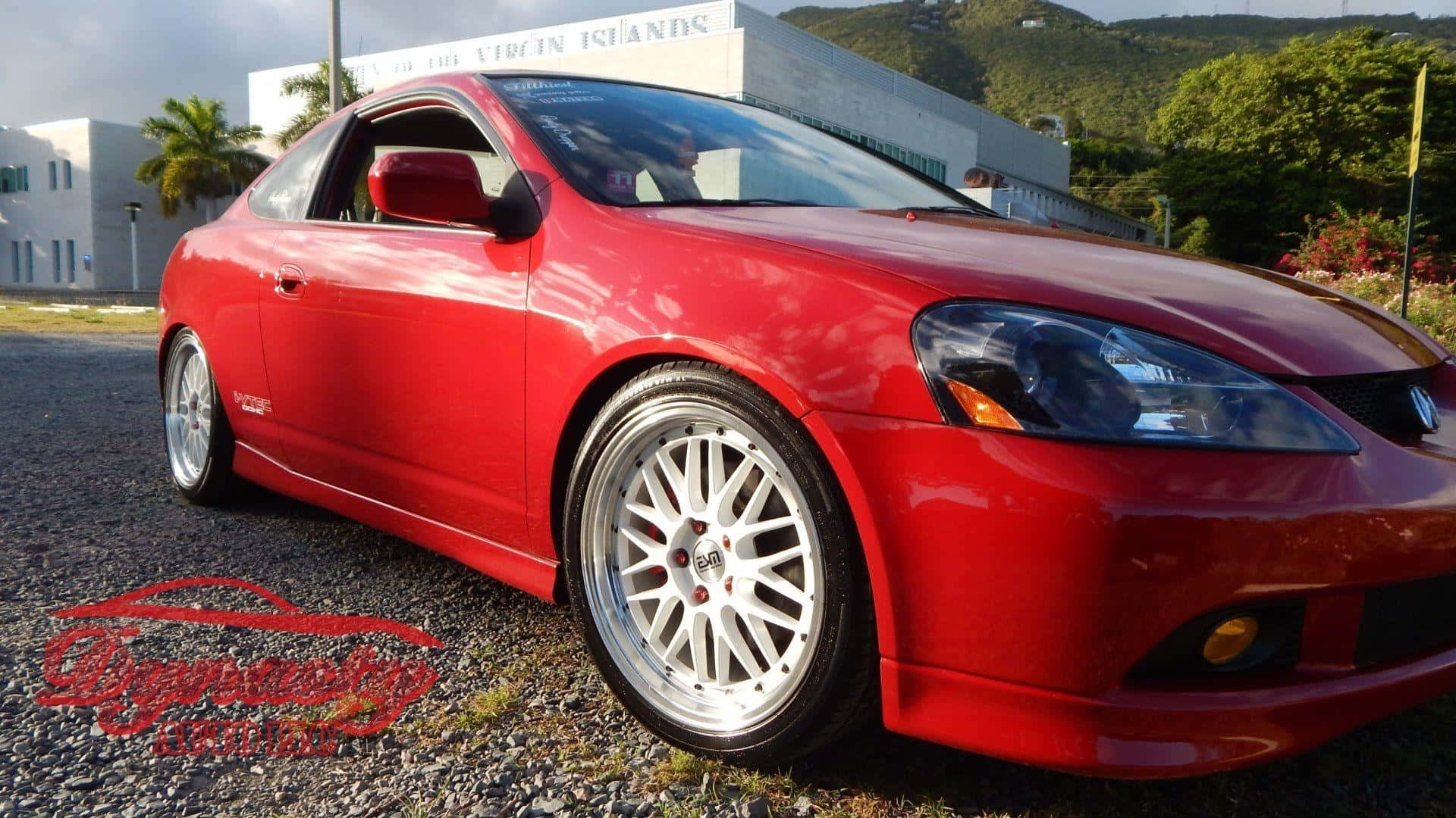 RSX Type-S, glossy red, white alloy wheels, Full HD Desktop Wallpaper