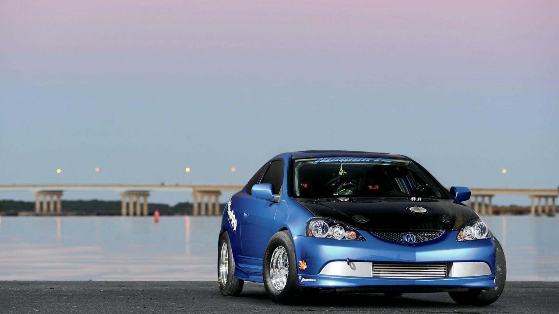 Rsx Type-S, vibrant blue, black hood, Full HD Desktop Wallpaper