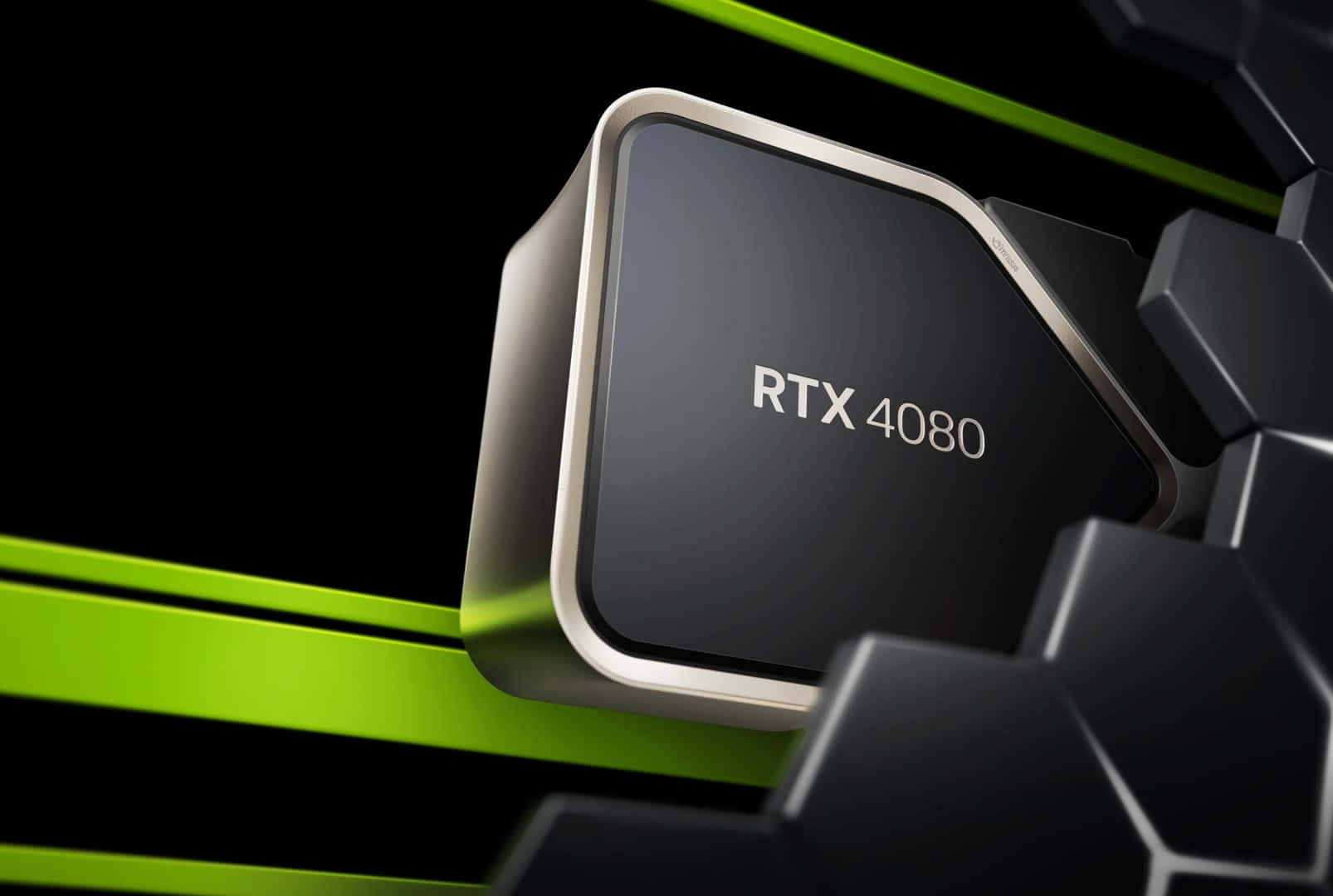 RTX 4080, green accents, dark background, HD Desktop Wallpaper