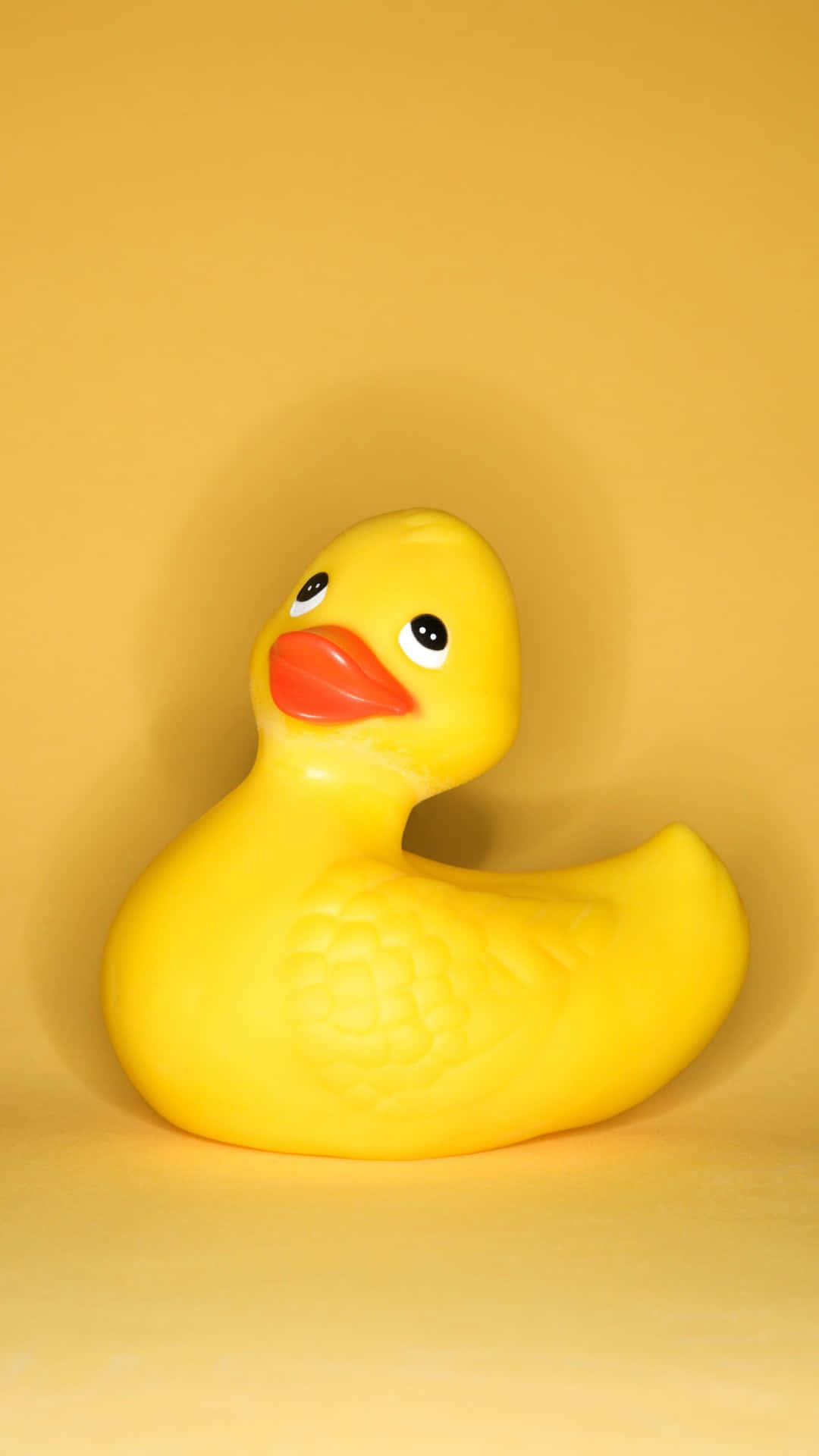 Yellow Rubber Duck, orange beak, black eyes, Full HD Phone Wallpaper