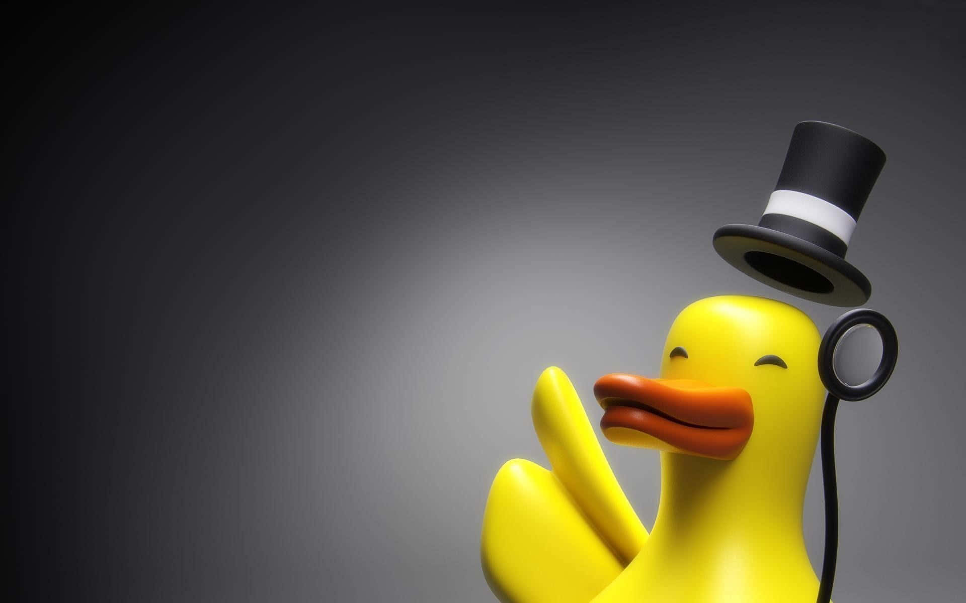 rubber duck, top hat, monocle, Full HD Desktop Wallpaper