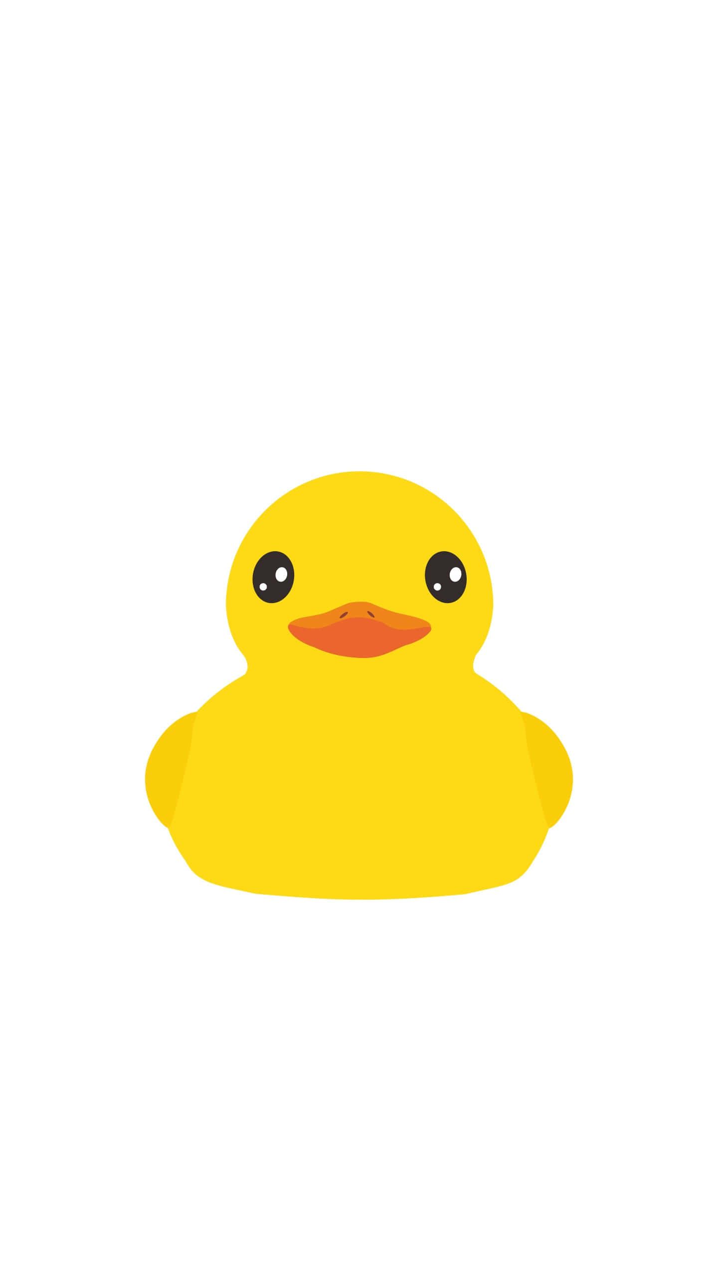 yellow rubber duck, black eyes, orange beak, 2K Phone Wallpaper