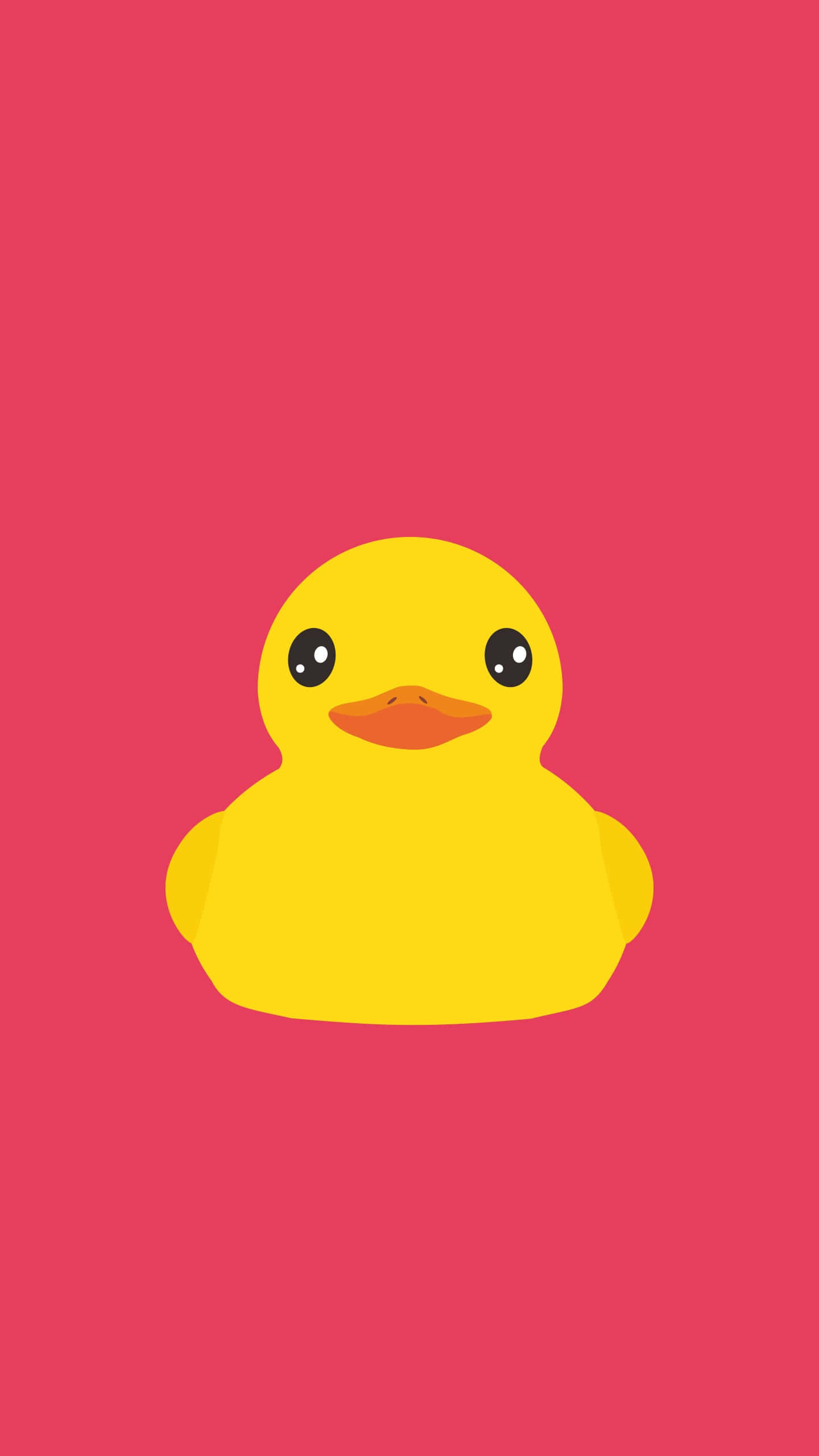 yellow rubber duck, black eyes, orange beak, 2K Phone Wallpaper