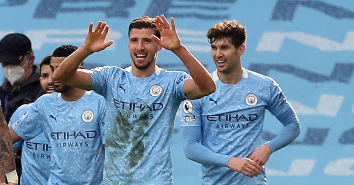 Ruben Dias, light blue jerseys, stadium, SD Desktop Wallpaper