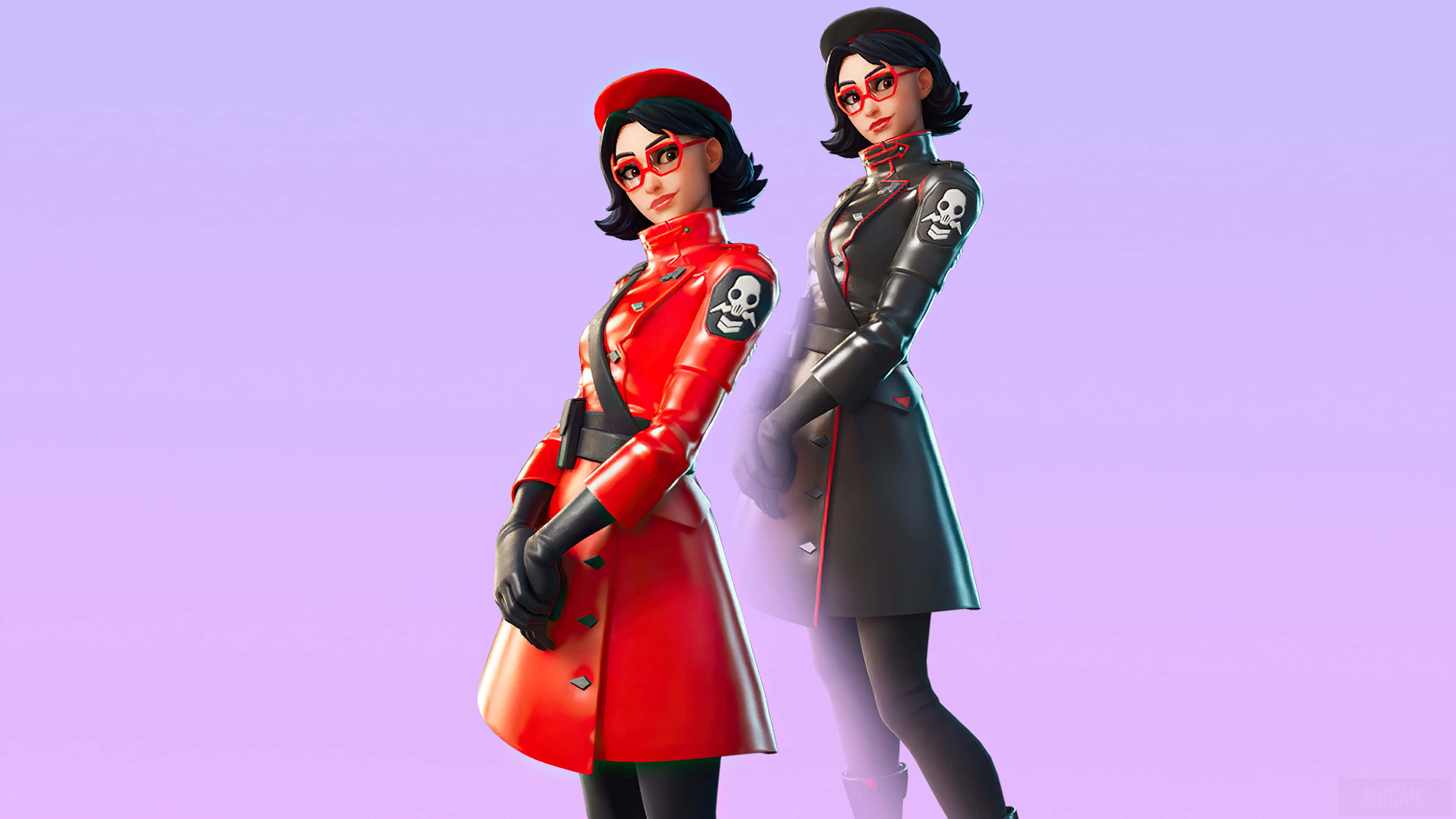 Ruby Fortnite Skin, red, black, 4K Desktop Wallpaper
