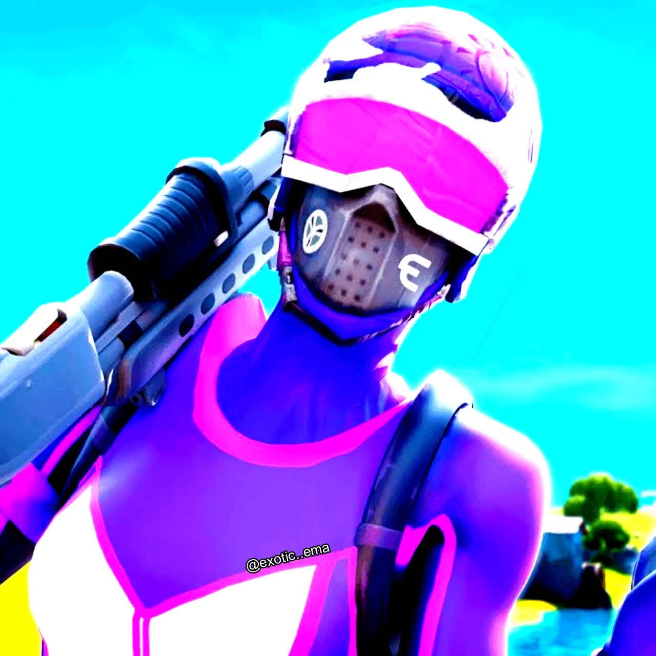 TikTok PFP Fortnite Skin, neon purple, pink gear, HD Desktop Wallpaper