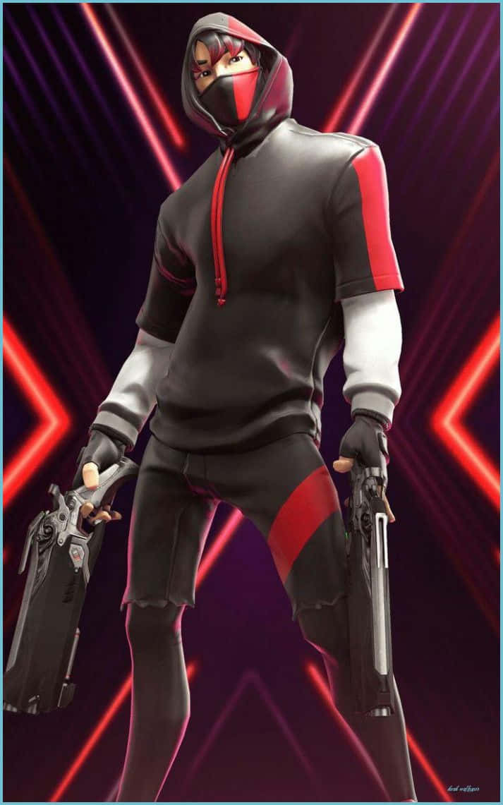 Ruby Fortnite Skin, anime character, black and red gear, SD Phone Wallpaper