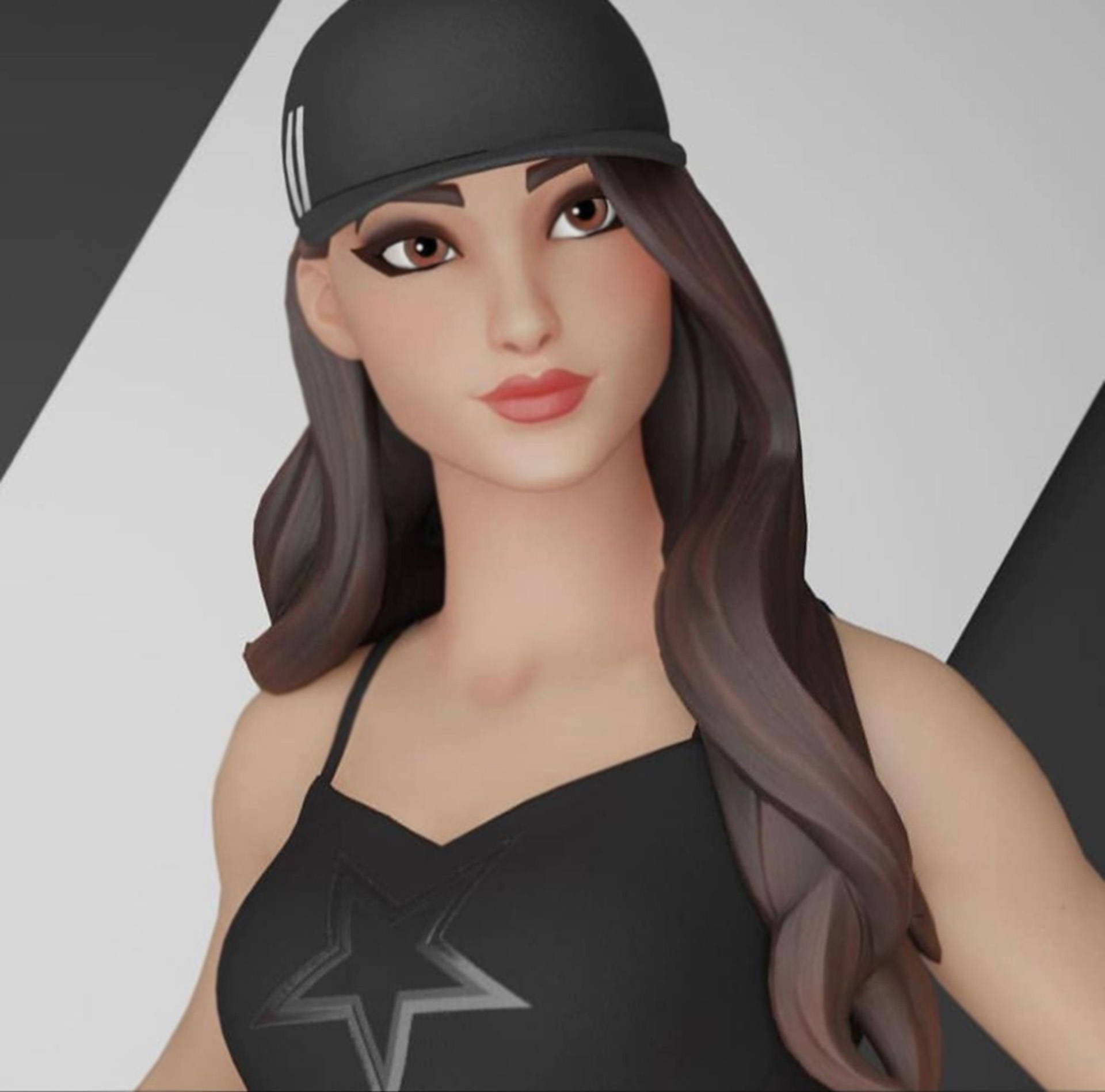 Shadow Ruby Fortnite, black cap, star top, Full HD Desktop Wallpaper