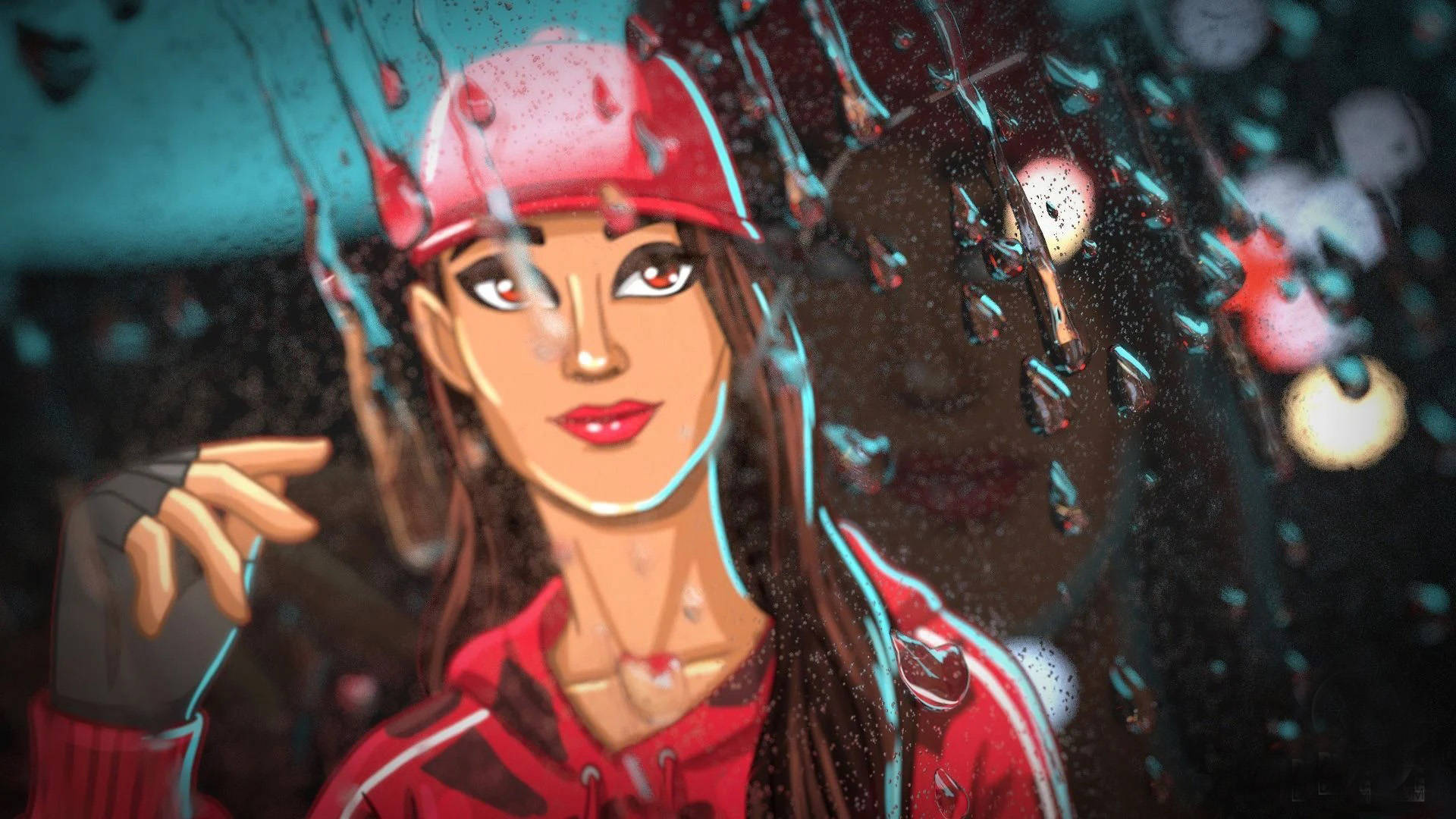 Ruby Fortnite, anime girl, red hoodie, Full HD Desktop Wallpaper